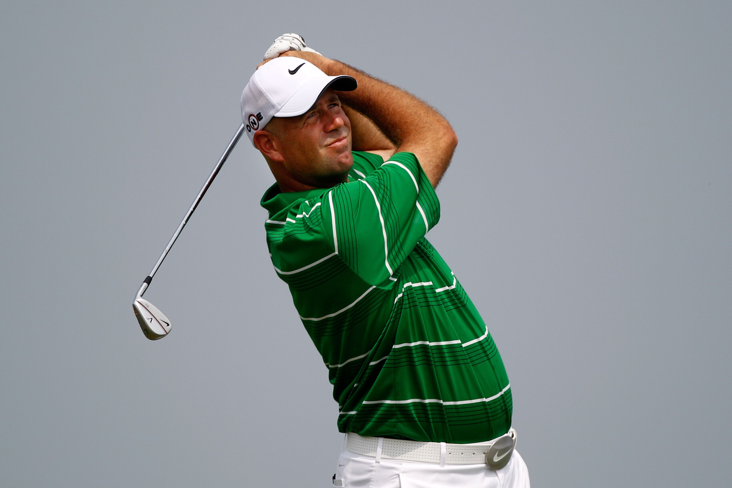 KOHLER, WI - AUGUST 10:  Stewart Cink in action during a practice round prior to the start of the 92nd PGA Championship on the Straits Course at Whistling Straits on August 10, 2010 in Kohler, Wisconsin.  (Photo by Chris Graythen/Getty Images)