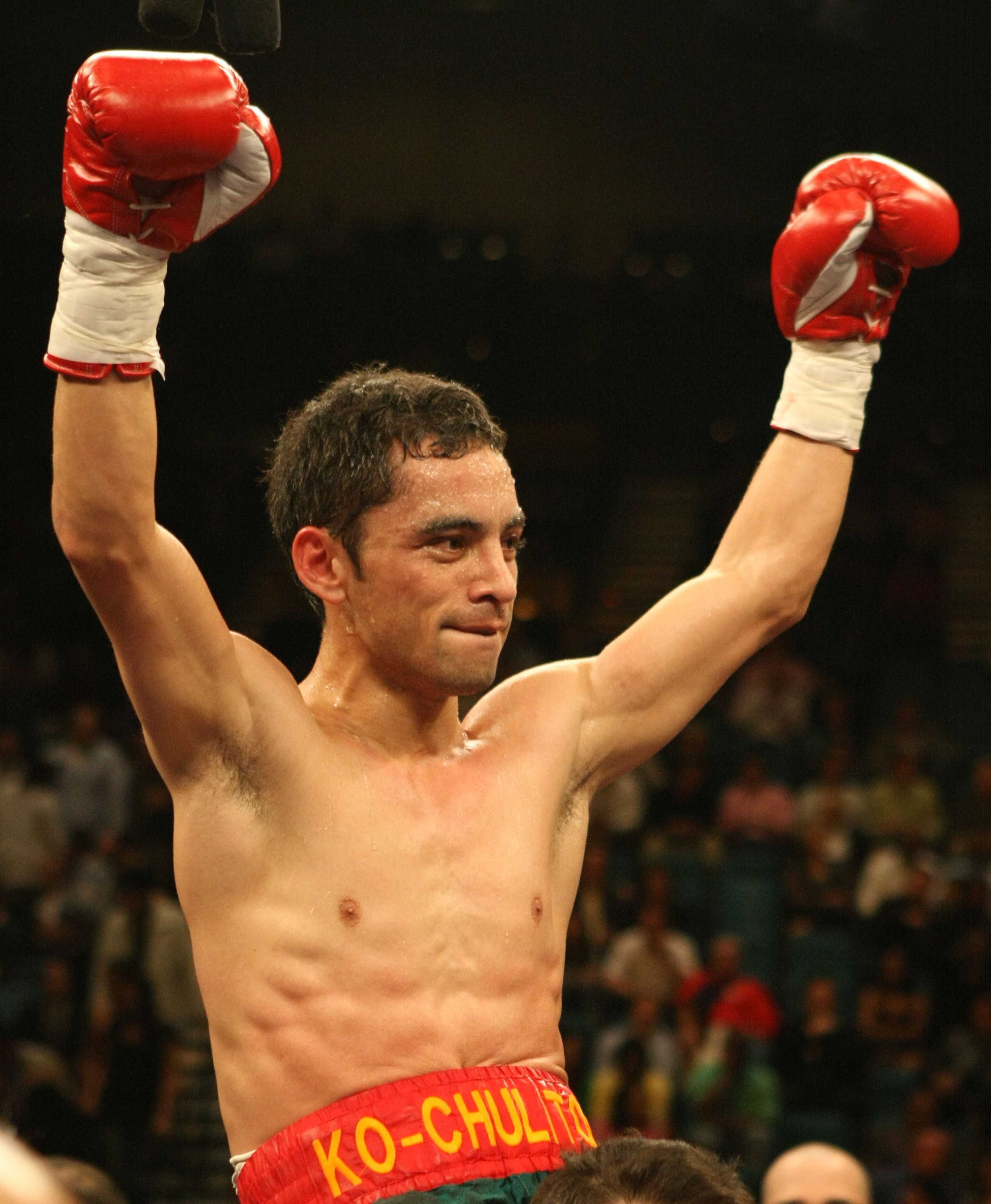 LAS VEGAS - FEBRUARY 16: Fernando Montiel of Mexico celebrates after defeating Martin Castillo of Mexico during their WBO super flyweight championship fight at the MGM Grand Garden Arena on February 16, 2008 in Las Vegas, Nevada. (Photo by Jed Jacobsohn LAS VEGAS - FEBRUARY 16: Fernando Montiel of Mexico celebrates after defeating Martin Castillo of Mexico during their WBO super flyweight championship fight at the MGM Grand Garden Arena on February 16, 2008 in Las Vegas, Nevada. (Photo by Jed Jacobsohn