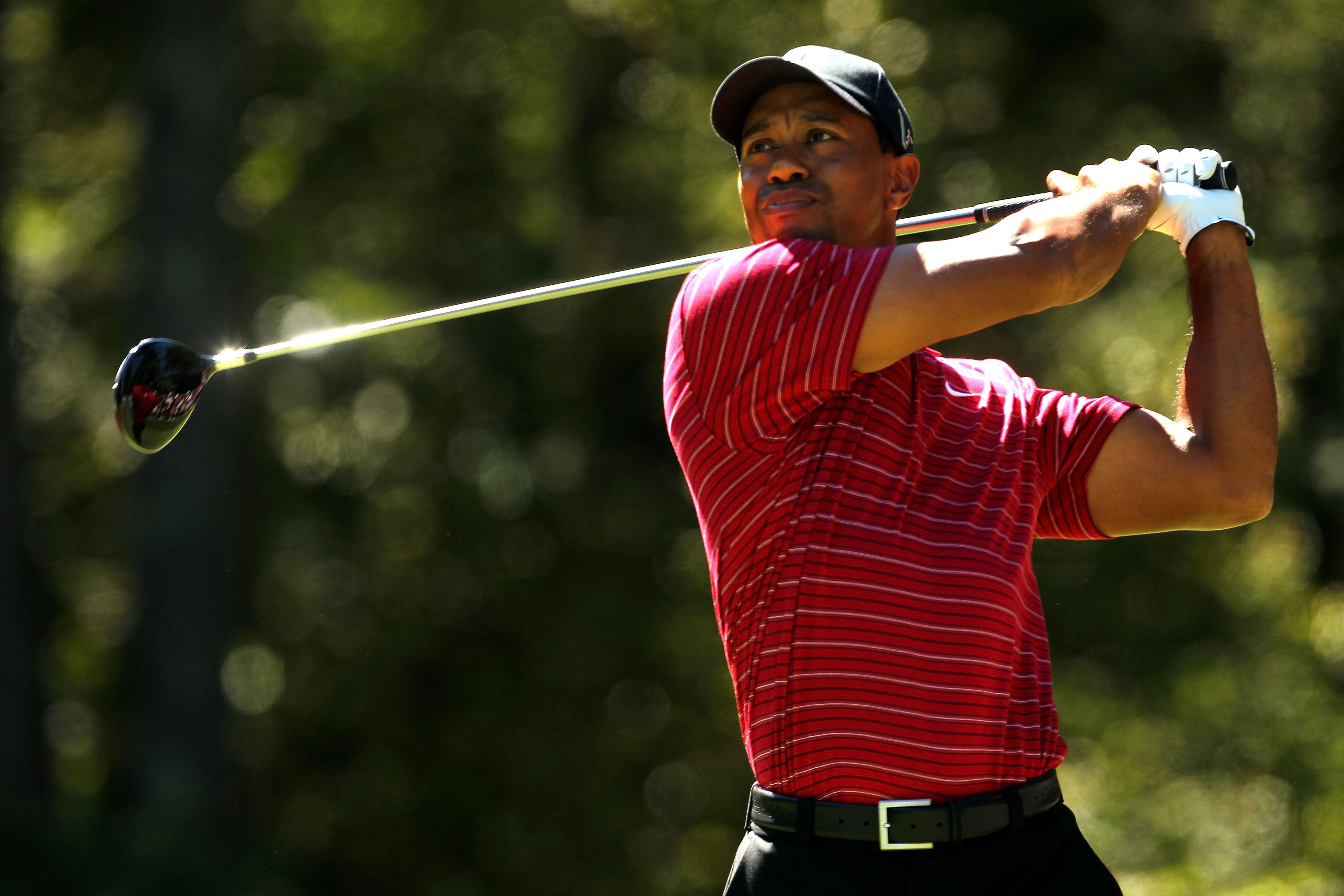 NORTON, MA - SEPTEMBER 06:  Tiger Woods tees off on the second hole during the final round of the Deutsche Bank Championship at TPC Boston on September 6, 2010 in Norton, Massachusetts.  (Photo by Mike Ehrmann/Getty Images)