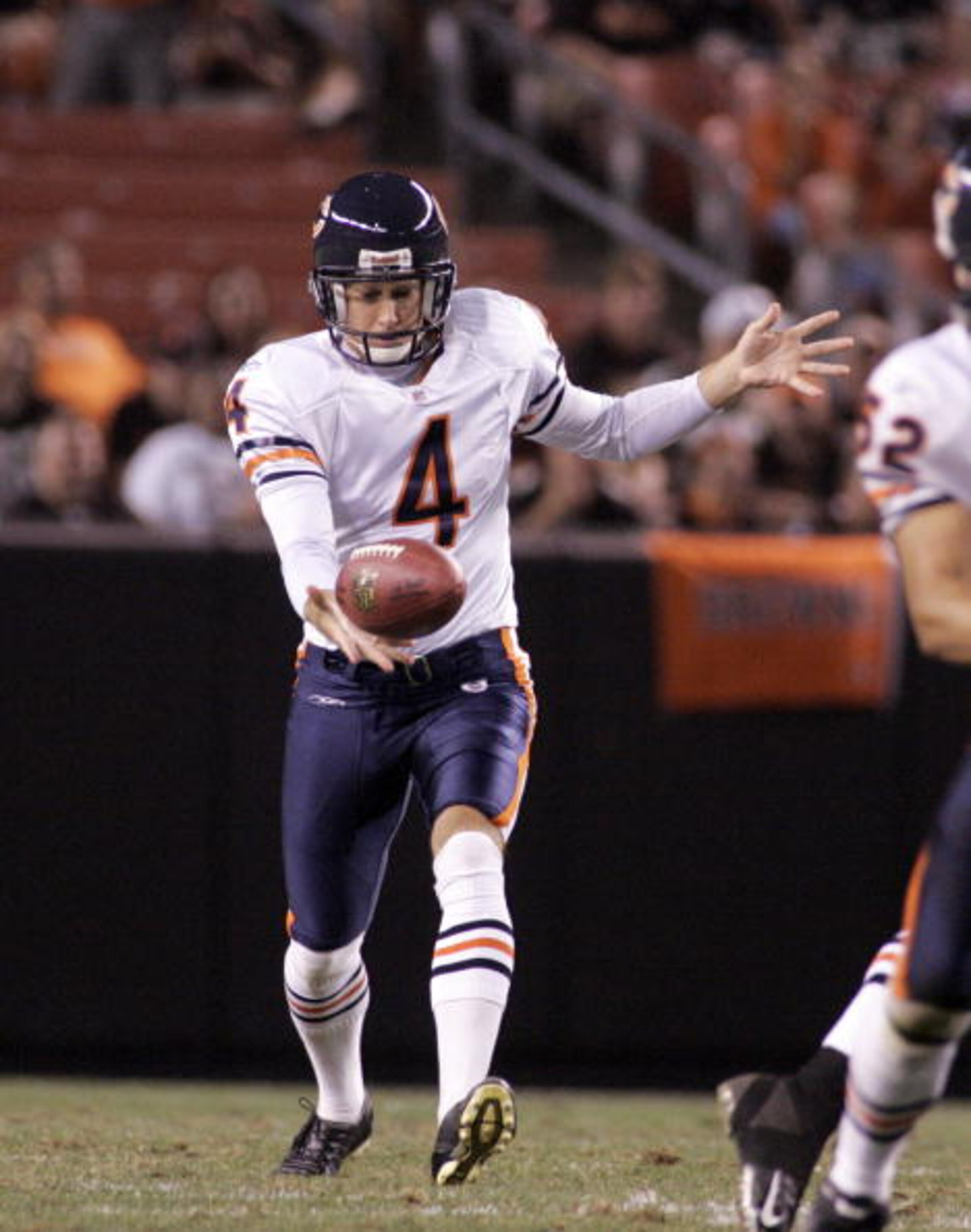 CLEVELAND - SEPTEMBER 2: Brad Maynard #4 of the Chicago Bears punts the ball against the Cleveland Browns during the preseason game on September 2, 2010 at Cleveland Browns Stadium in Cleveland, Ohio. The Browns defeated the Bears 13-10. (Photo by Justin