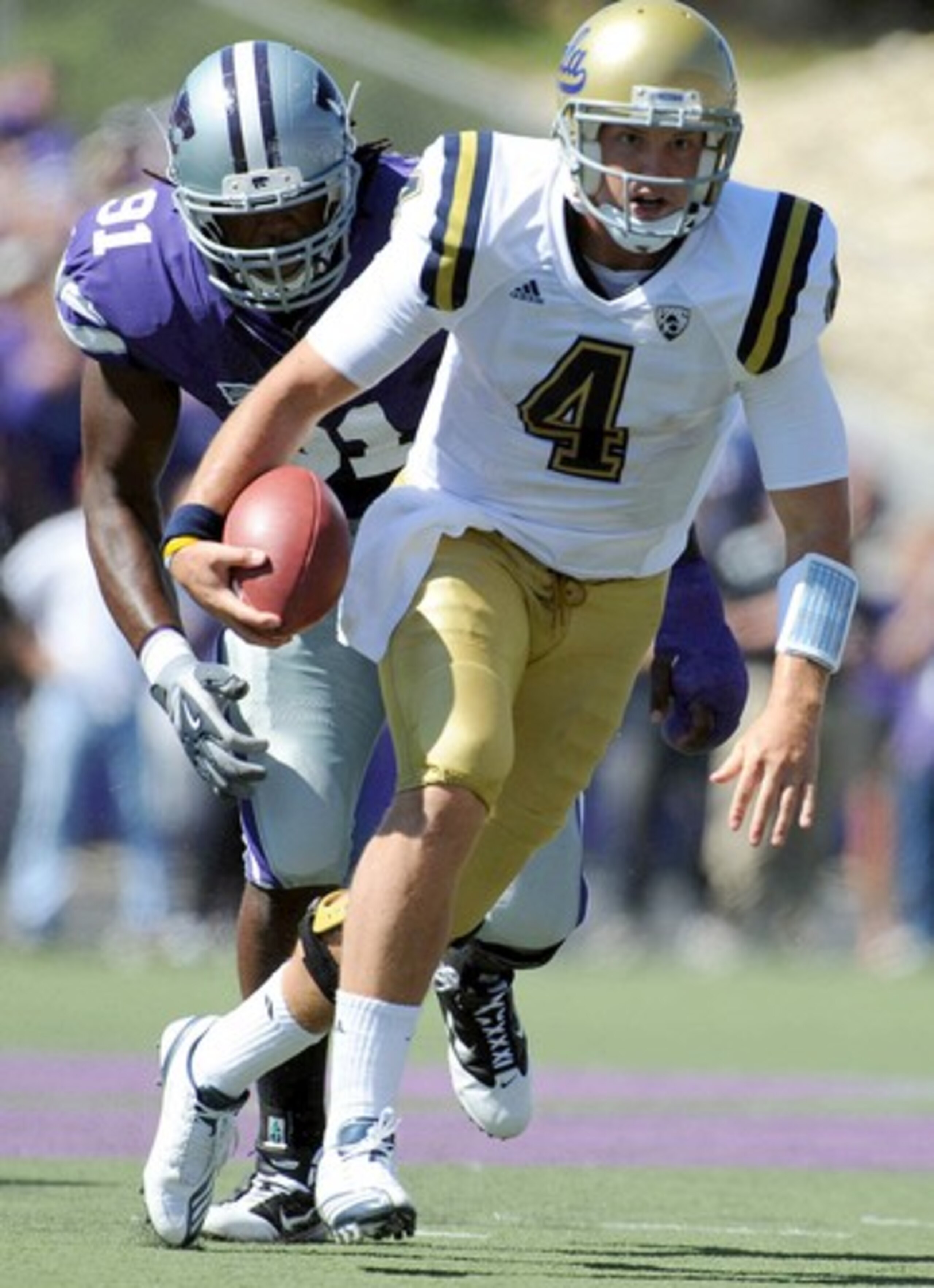 UCLA QB Kevin Prince had better improve his ball handling mechanics if he plans on running the ball 12 times per game.