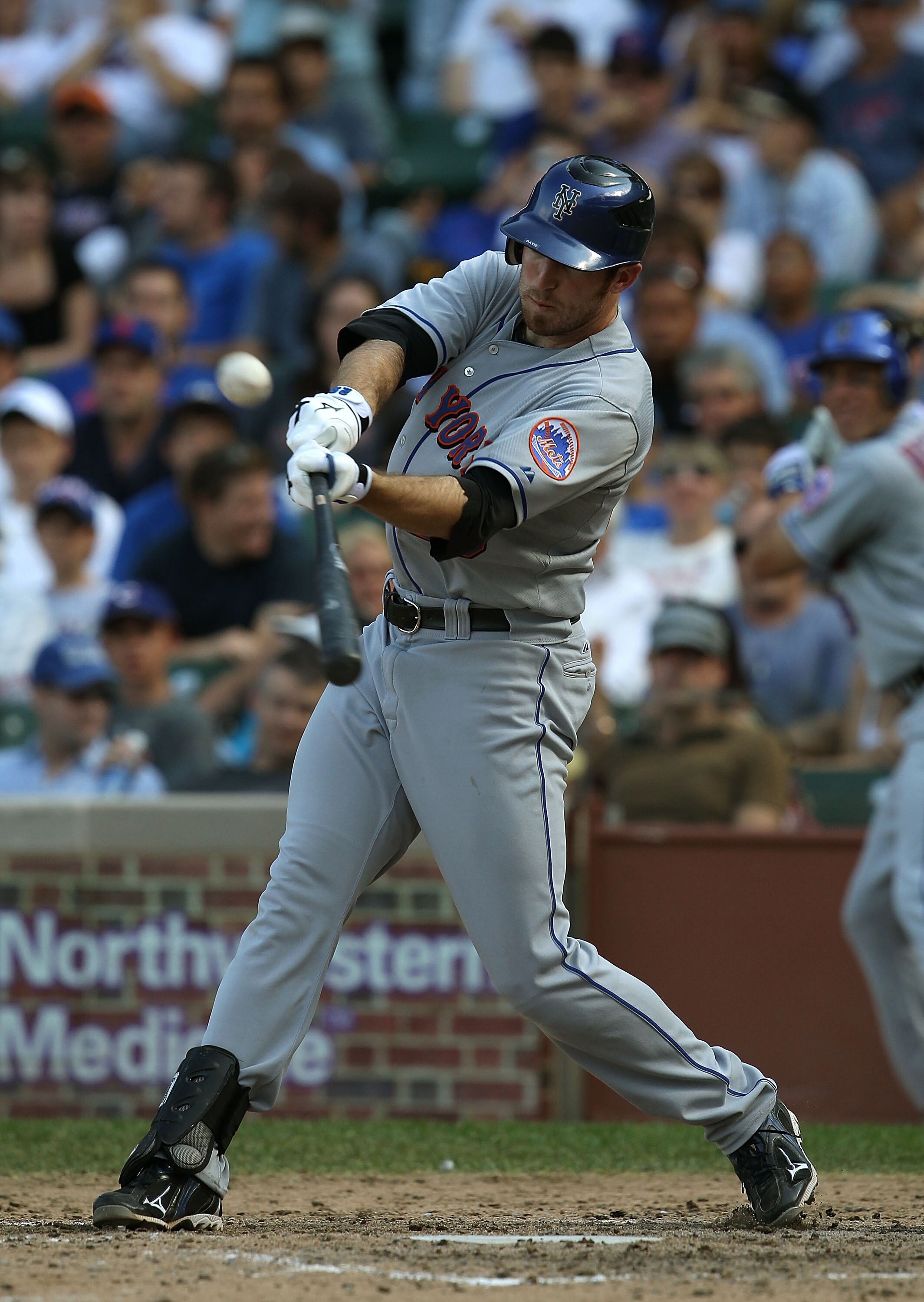 CHICAGO - SEPTEMBER 05: Ike Davis #29 of the New York Mets hits a two run home run in the 8th inning against the Chicago Cubs at Wrigley Field on September 5, 2010 in Chicago, Illinois. (Photo by Jonathan Daniel/Getty Images)