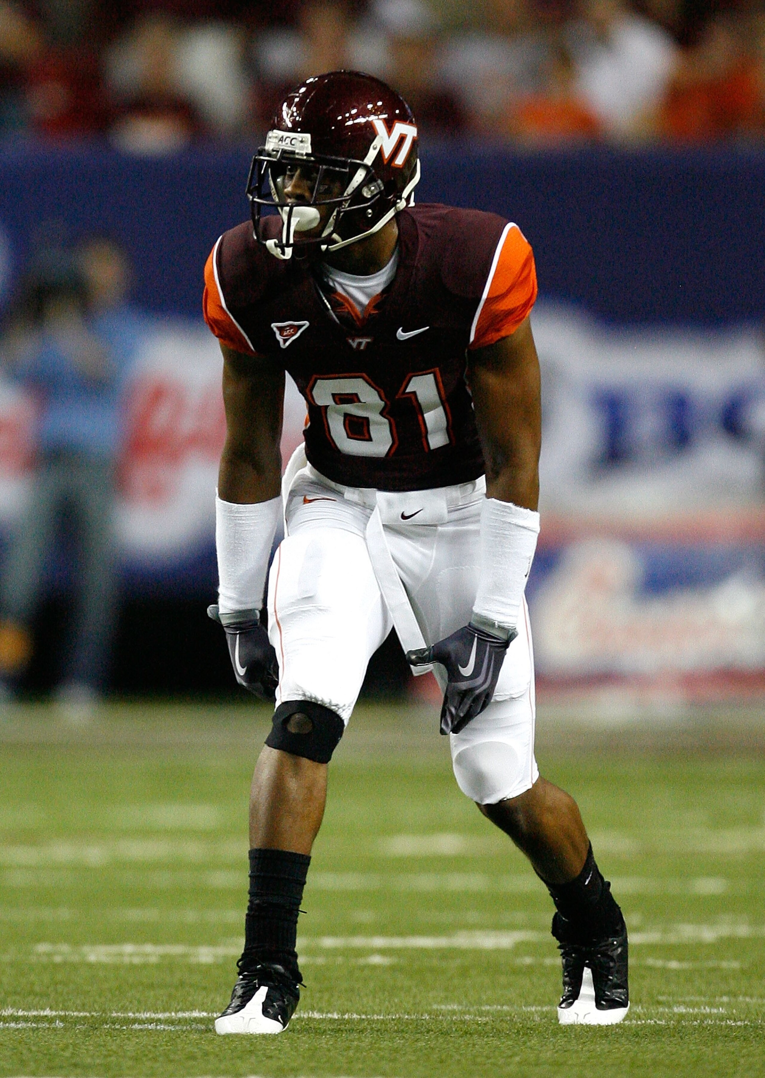 ATLANTA - SEPTEMBER 05:  Jarrett Boykin #81 of the Virginia Tech Hokies against the Alabama Crimson Tide during the Chick-fil-A Kickoff Game at Georgia Dome on September 5, 2009 in Atlanta, Georgia.  (Photo by Kevin C. Cox/Getty Images)