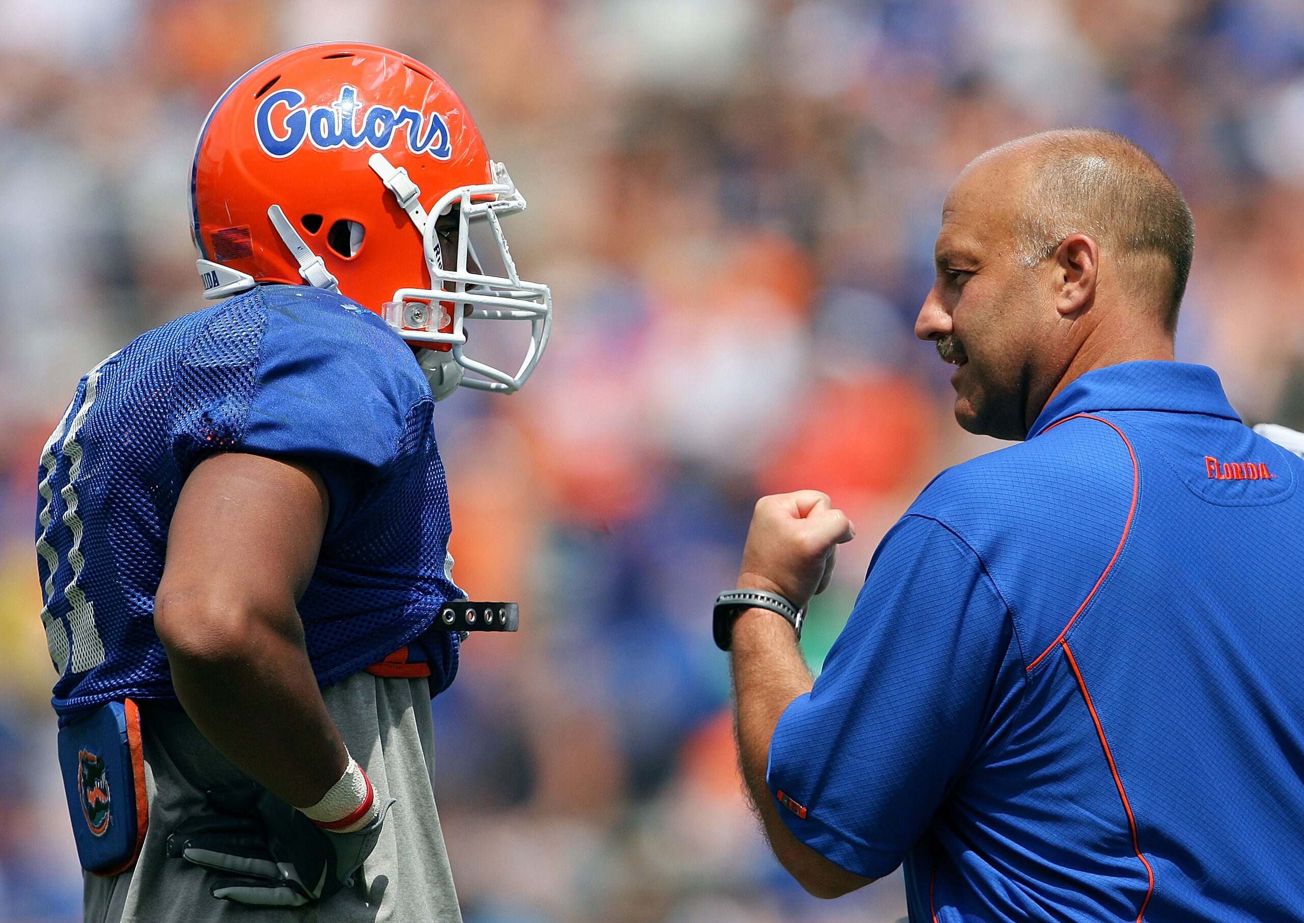 GAINESVILLE, FL - APRIL 10: Offensive coordinator Steve Addazio, R, and quarterback Jordan Reed #11 of the Florida Gators celebrate Reed's game-winning touchdown pass during the Orange & Blue game at Ben Hill Griffin Stadium on April 10, 2010 in Gainesvi GAINESVILLE, FL - APRIL 10: Offensive coordinator Steve Addazio, R, and quarterback Jordan Reed #11 of the Florida Gators celebrate Reed's game-winning touchdown pass during the Orange & Blue game at Ben Hill Griffin Stadium on April 10, 2010 in Gainesvi