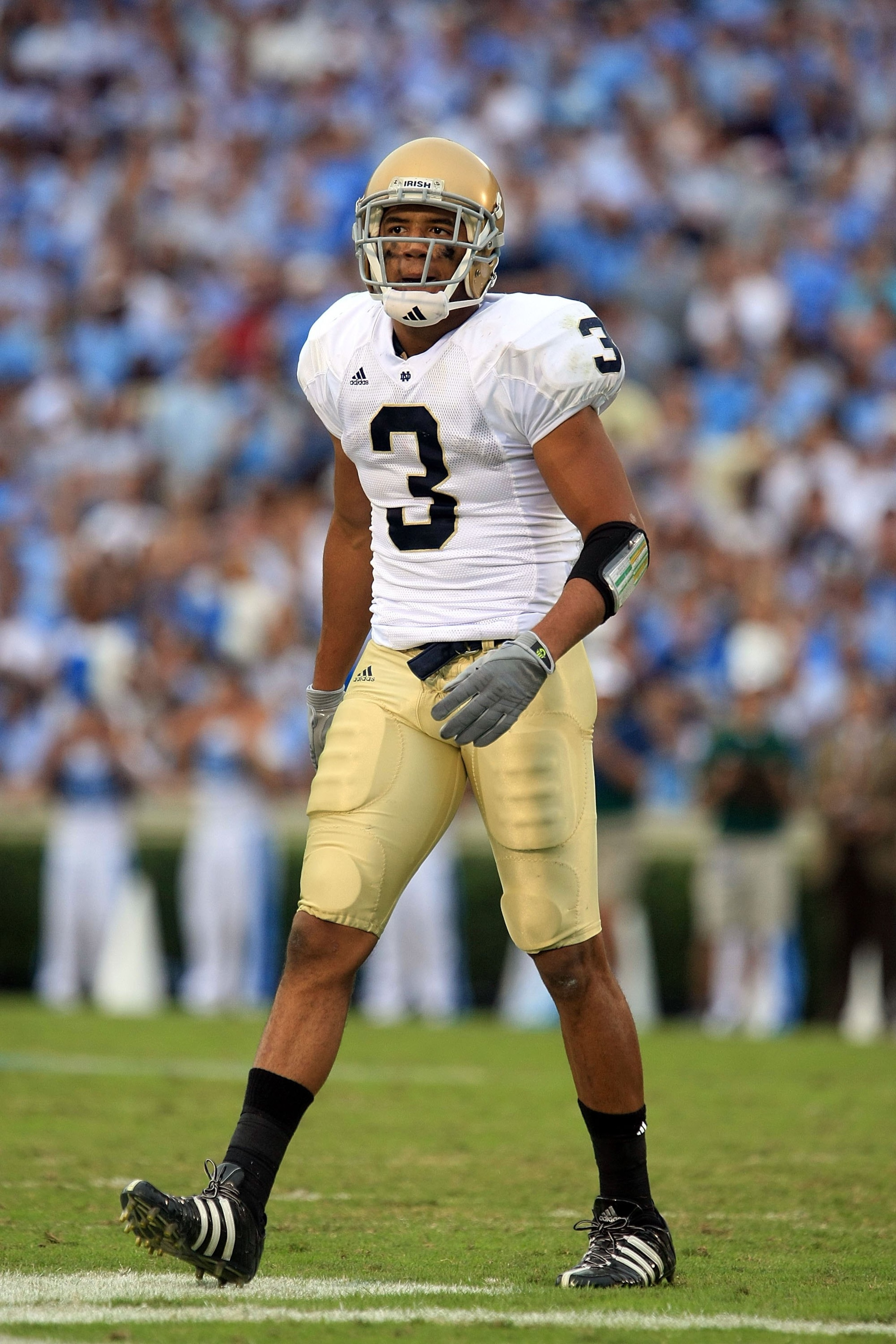 CHAPEL HILL, NC - OCTOBER 11:  Michael Floyd  #3 of the Notre Dame Fighting Irish onfield against the North Carolina Tar Heels at Kenan Stadium October 11, 2008 in Chapel Hill, North Carolina.  (Photo by Scott Halleran/Getty Images)
