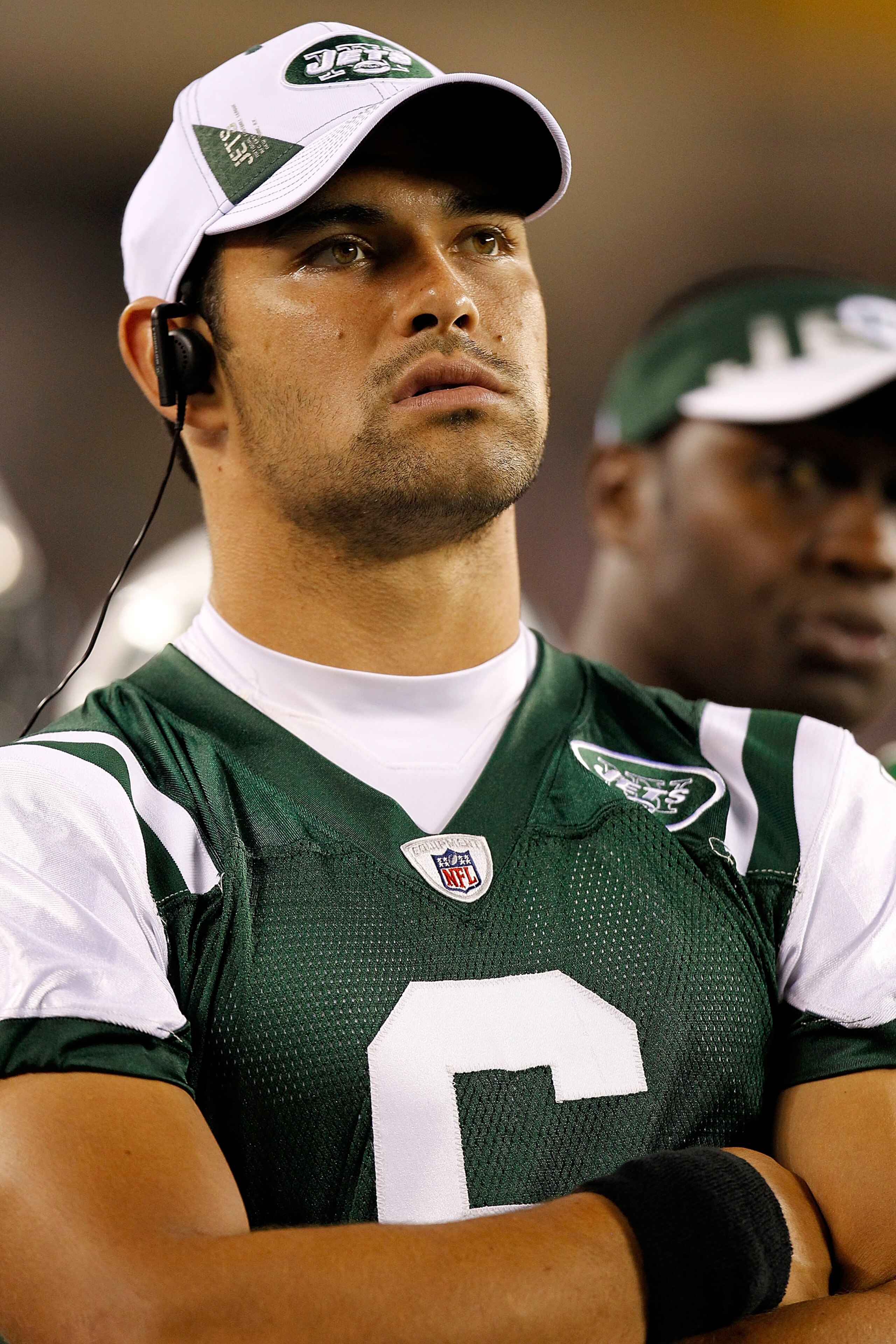 PHILADELPHIA - SEPTEMBER 02: Mark Sanchez #6 of the New York Jets stands on the sidelines during a preseason game against the Philadelphia Eagles at Lincoln Financial Field on September 2, 2010 in Philadelphia, Pennsylvania. (Photo by Jeff Zelevansky/Gett
