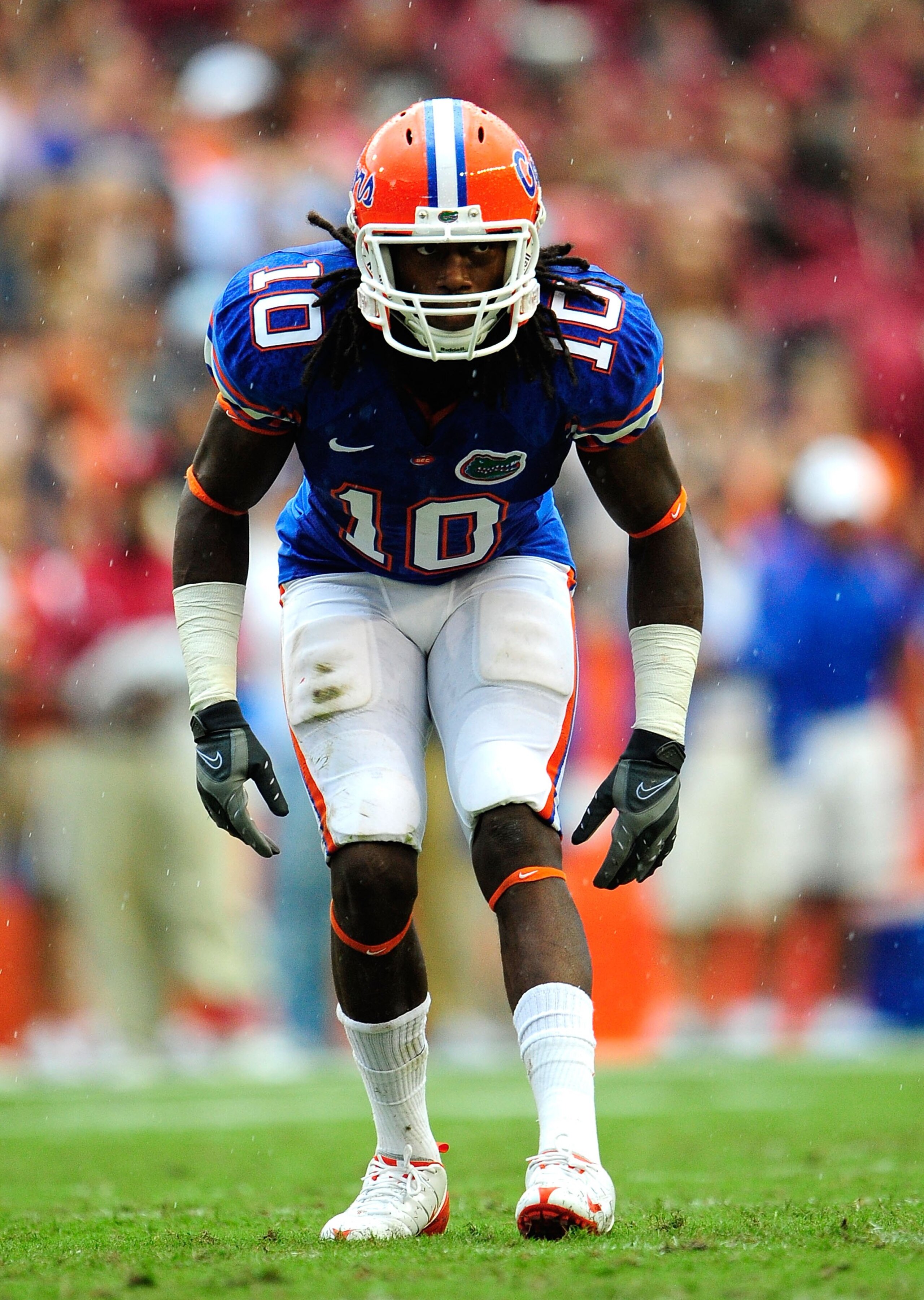 GAINESVILLE, FL - SEPTEMBER 12: Will Hill #10 of the Florida Gators lines up during the game against the Troy Trojans at Ben Hill Griffin Stadium on September 12, 2009 in Gainesville, Florida. (Photo by Sam Greenwood/Getty Images) GAINESVILLE, FL - SEPTEMBER 12: Will Hill #10 of the Florida Gators lines up during the game against the Troy Trojans at Ben Hill Griffin Stadium on September 12, 2009 in Gainesville, Florida. (Photo by Sam Greenwood/Getty Images)