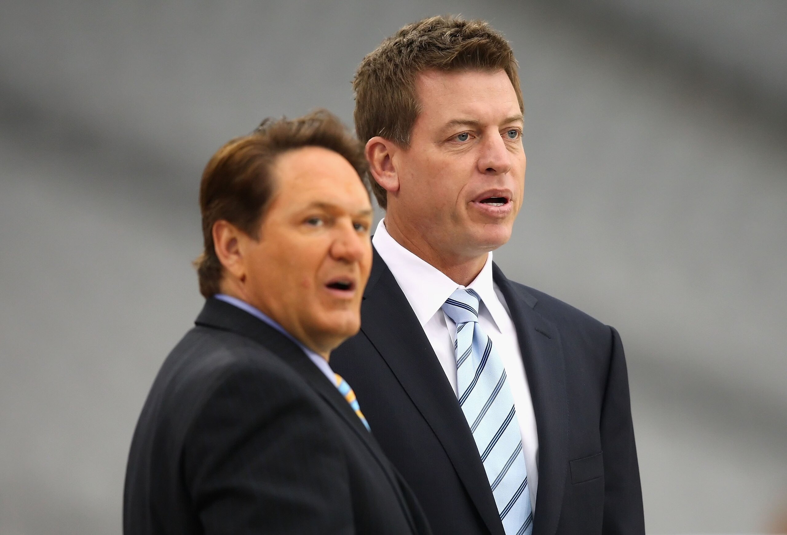 GLENDALE, AZ - JANUARY 10:  Troy Aikman attends the 2010 NFC wild-card playoff game between the Green Bay Packers the Arizona Cardinals at the Universtity of Phoenix Stadium on January 10, 2010 in Glendale, Arizona.  The Cardinals defeated the Packers  51