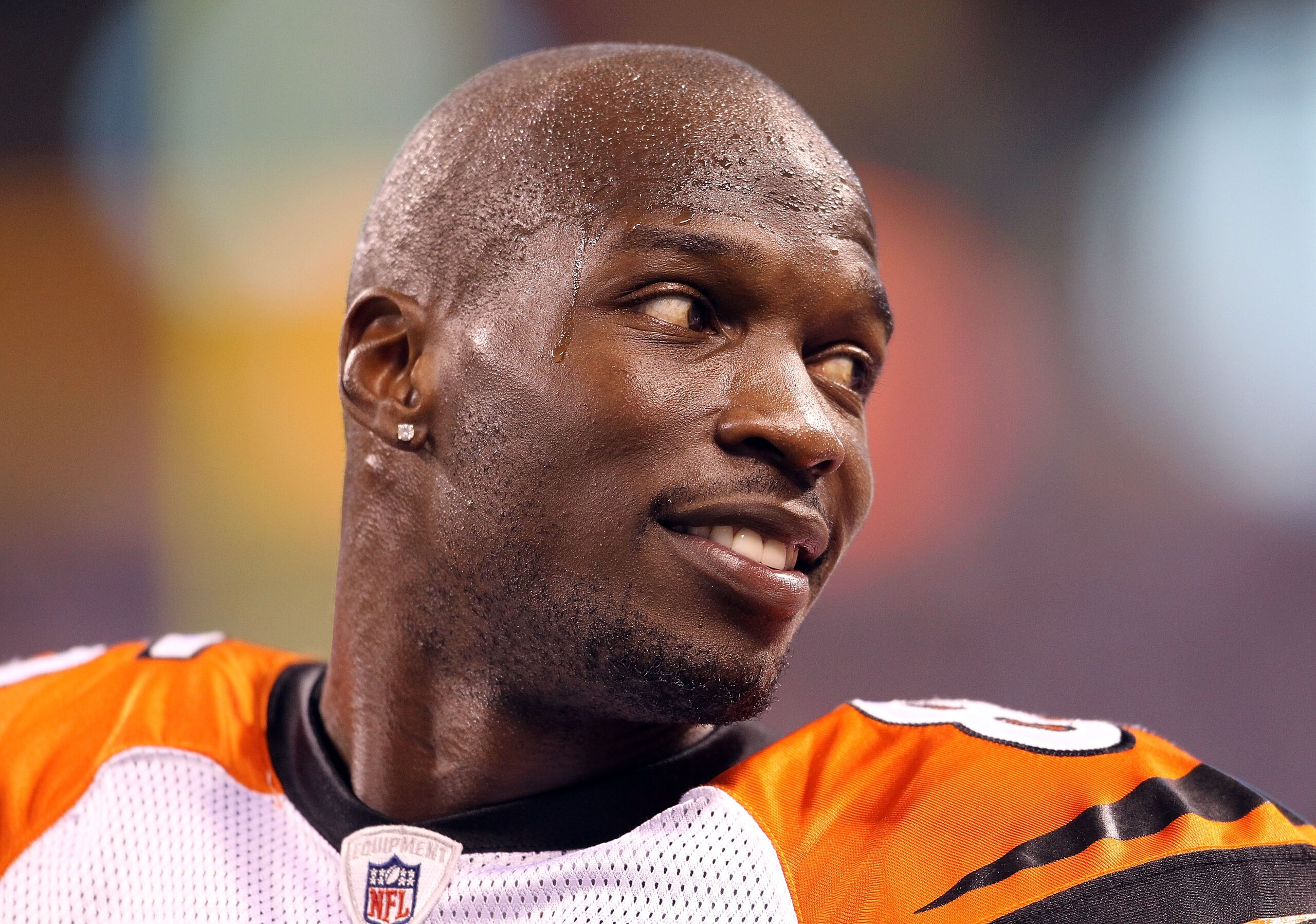 INDIANAPOLIS - SEPTEMBER 02:  Chad Ochocinco #85  of the Cincinnati Bengals talks with teammates during the NFL preseason game against the Indianapolis Colts at Lucas Oil Stadium on September 2, 2010 in Indianapolis, Indiana.  (Photo by Andy Lyons/Getty I