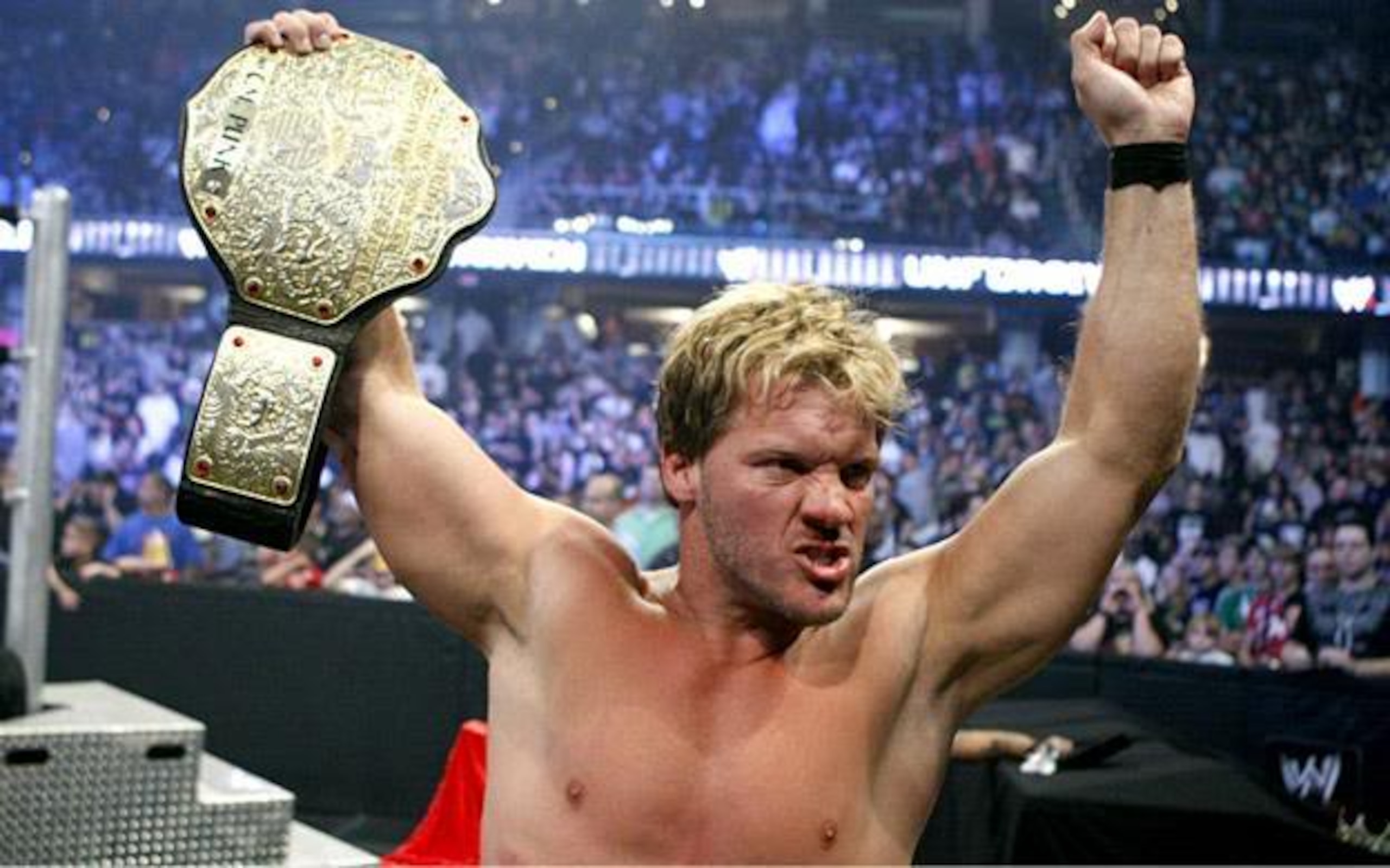 Jericho wins the World Championship despite not being sheduled to comete in the match