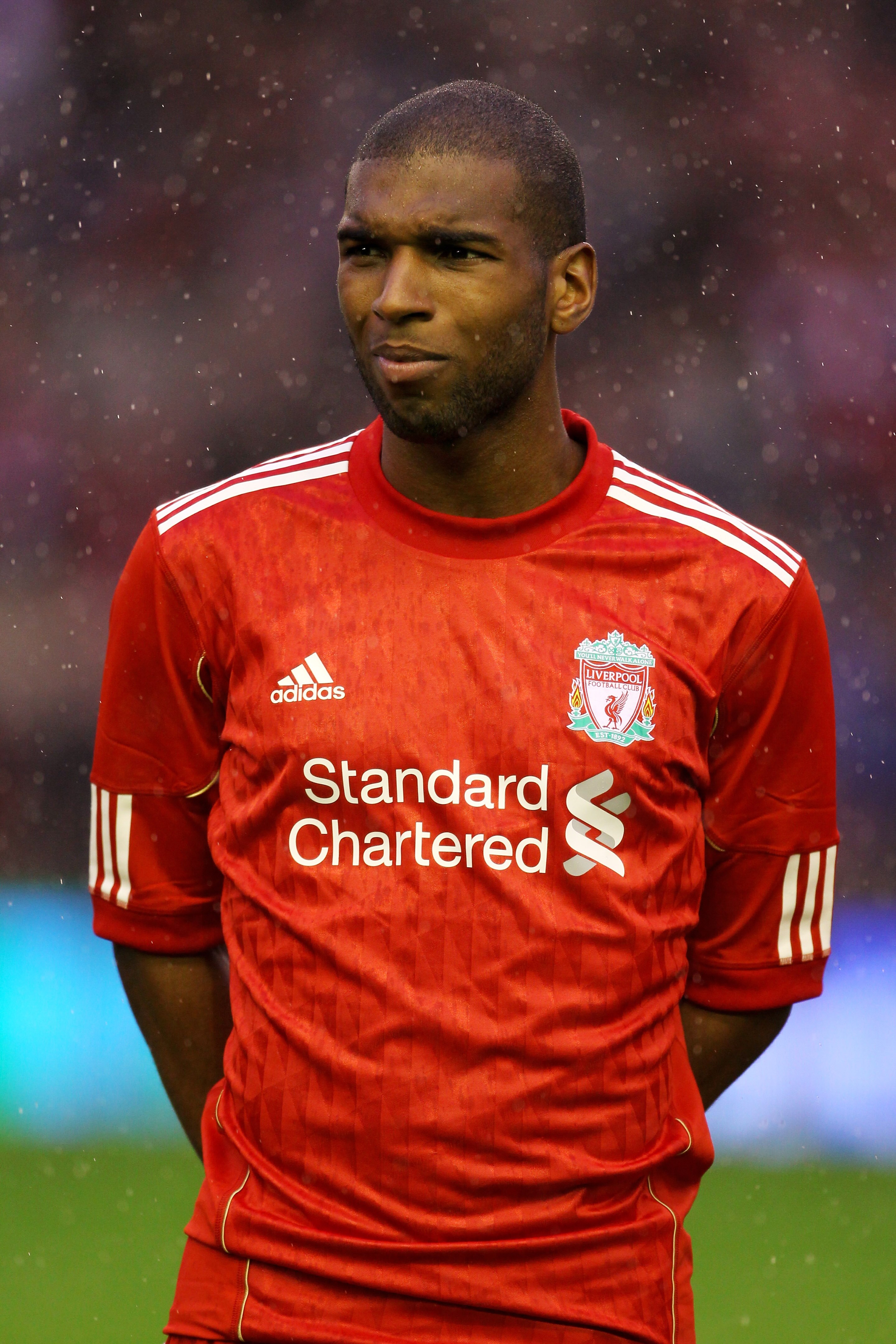 LIVERPOOL, ENGLAND - AUGUST 19:  Ryan Babel of Liverpool looks on prior to the UEFA Europa League play-off first leg match beteween Liverpool and Trabzonspor at Anfield on August 19, 2010 in Liverpool, England.  (Photo by Alex Livesey/Getty Images)