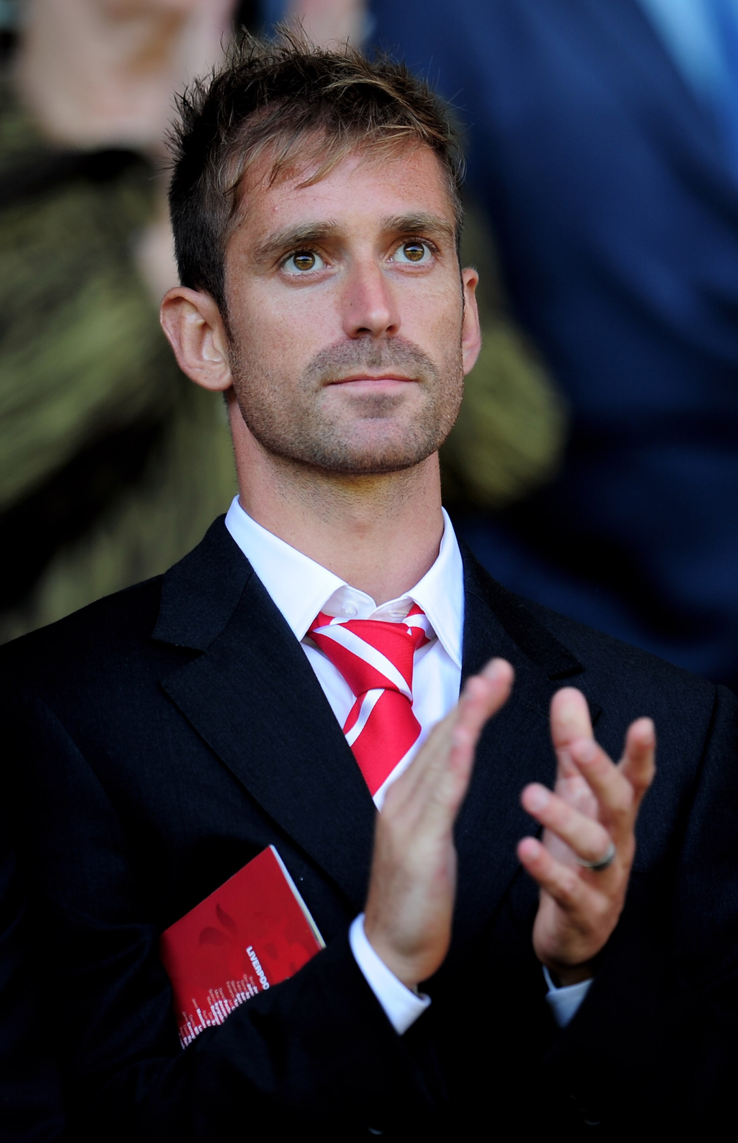 LIVERPOOL, ENGLAND - AUGUST 29:  New Liverpool signing Raul Meireles looks on from the stands during the Barclays Premier League match between Liverpool and West Bromwich Albion at Anfield on August 29, 2010 in Liverpool, England. (Photo by Shaun Botteril