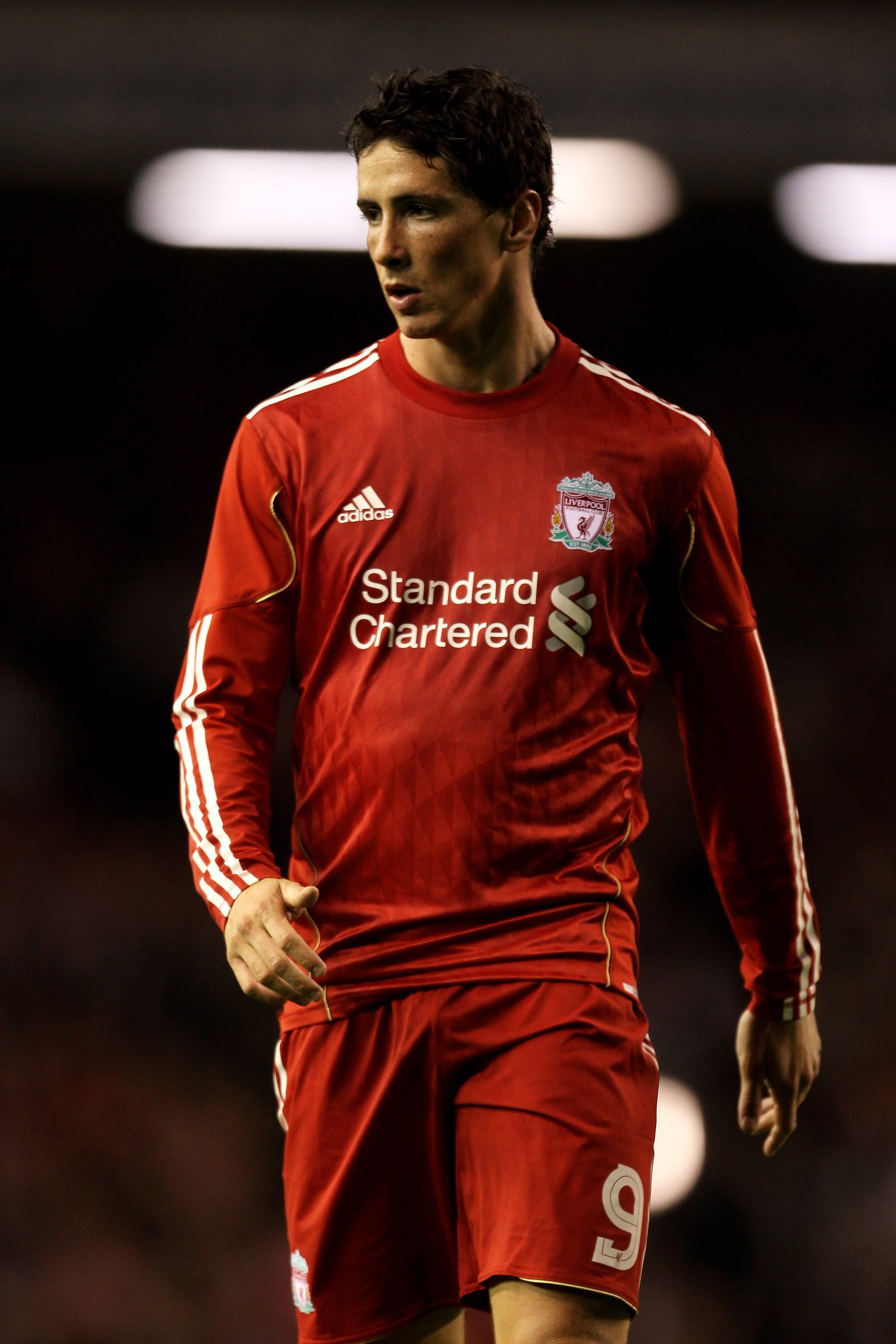 LIVERPOOL, ENGLAND - AUGUST 19:  Fernando Torres of Liverpool in action during the UEFA Europa League play-off first leg match beteween Liverpool and Trabzonspor at Anfield on August 19, 2010 in Liverpool, England.  (Photo by Alex Livesey/Getty Images)