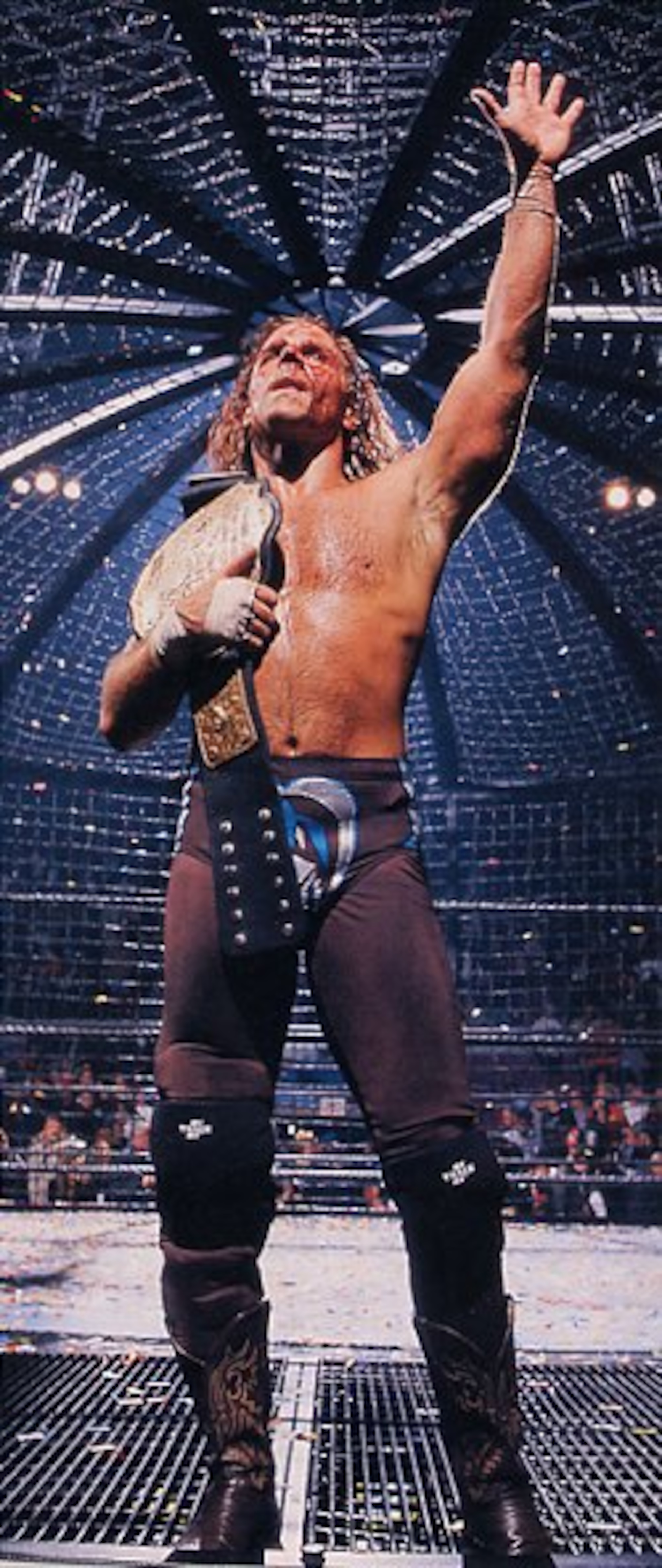 Shawn Michaels wins the World Championship in only his second match in over 4 years.