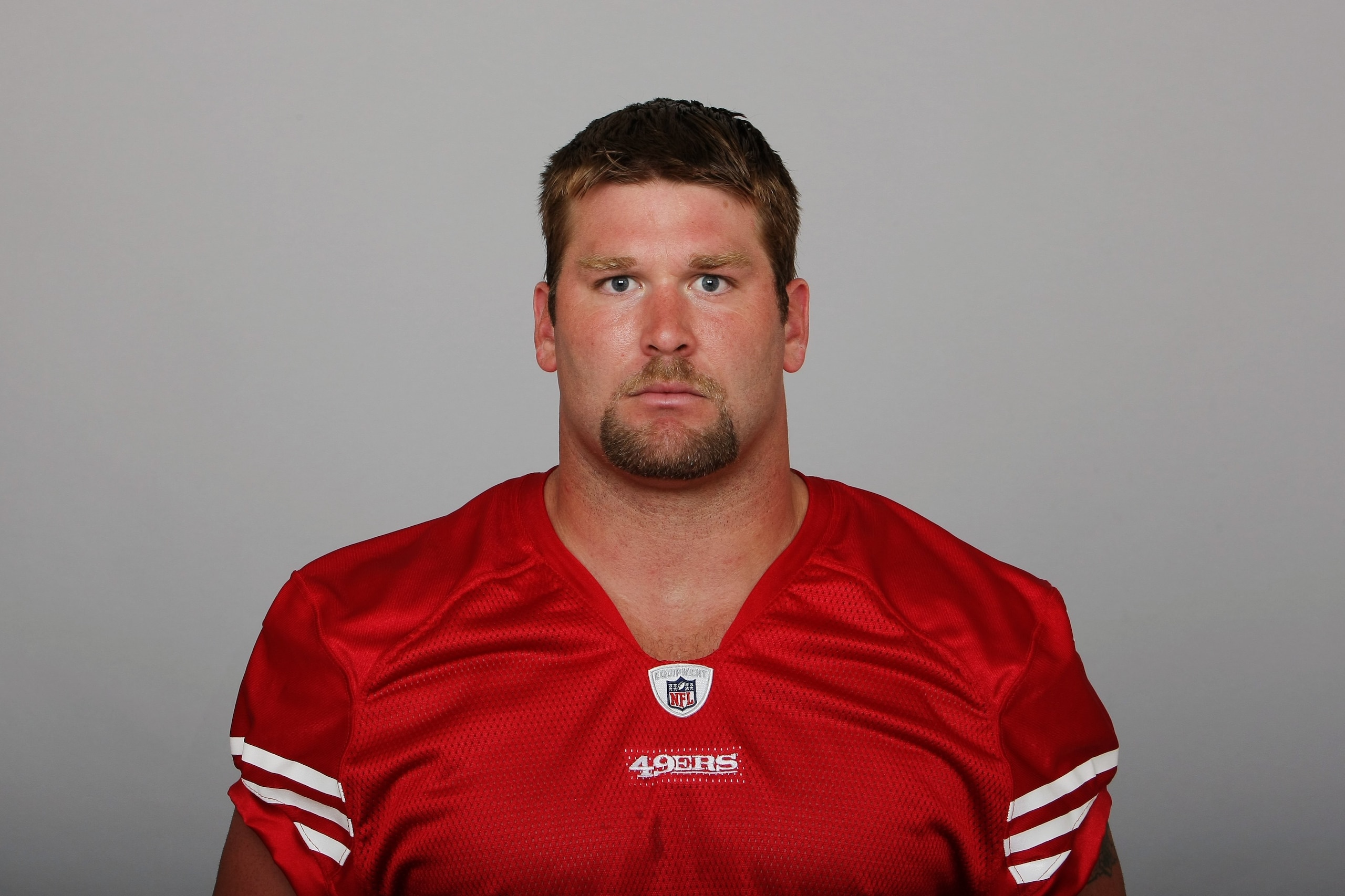 SAN FRANCISCO - 2009:  Justin Smith of the San Francisco 49ers poses for his 2009 NFL headshot at photo day in San Francisco, California.  (Photo by NFL Photos)