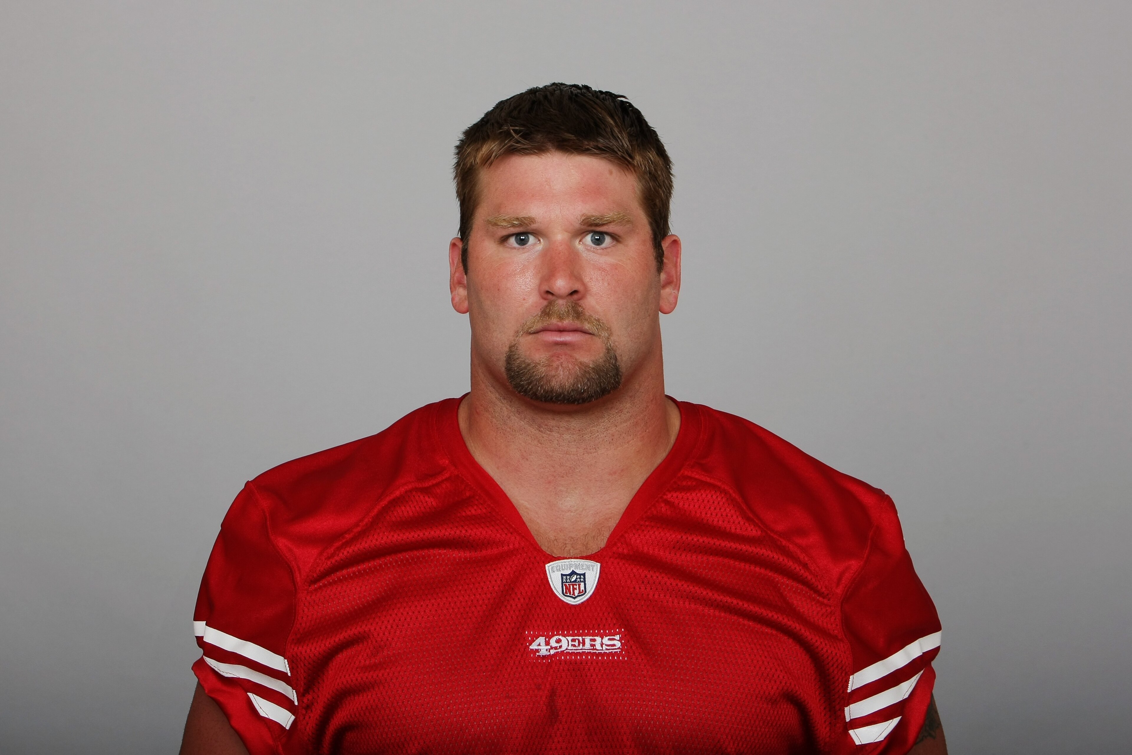 SAN FRANCISCO - 2009:  Justin Smith of the San Francisco 49ers poses for his 2009 NFL headshot at photo day in San Francisco, California.  (Photo by NFL Photos)
