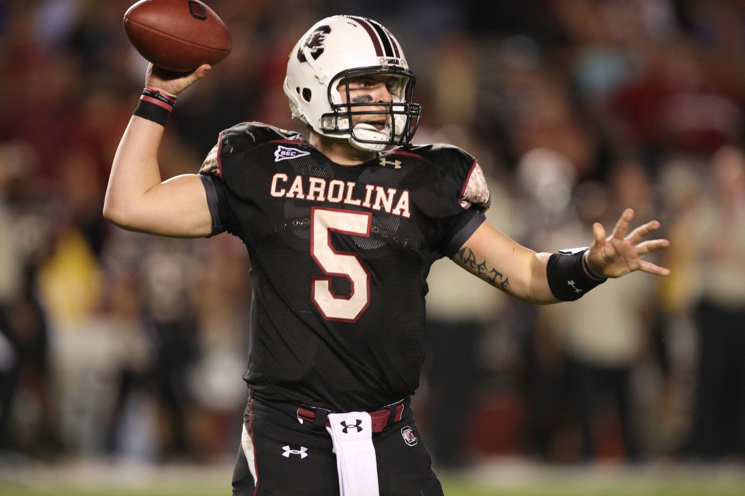 COLUMBIA, SC - NOVEMBER 14: Stephen Garcia #5 of the South Carolina Gamecocks passes during the game against the Florida Gators at Williams-Brice Stadium on November 14, 2009 in Columbia, South Carolina. (Photo by Streeter Lecka/Getty Images) COLUMBIA, SC - NOVEMBER 14: Stephen Garcia #5 of the South Carolina Gamecocks passes during the game against the Florida Gators at Williams-Brice Stadium on November 14, 2009 in Columbia, South Carolina. (Photo by Streeter Lecka/Getty Images)