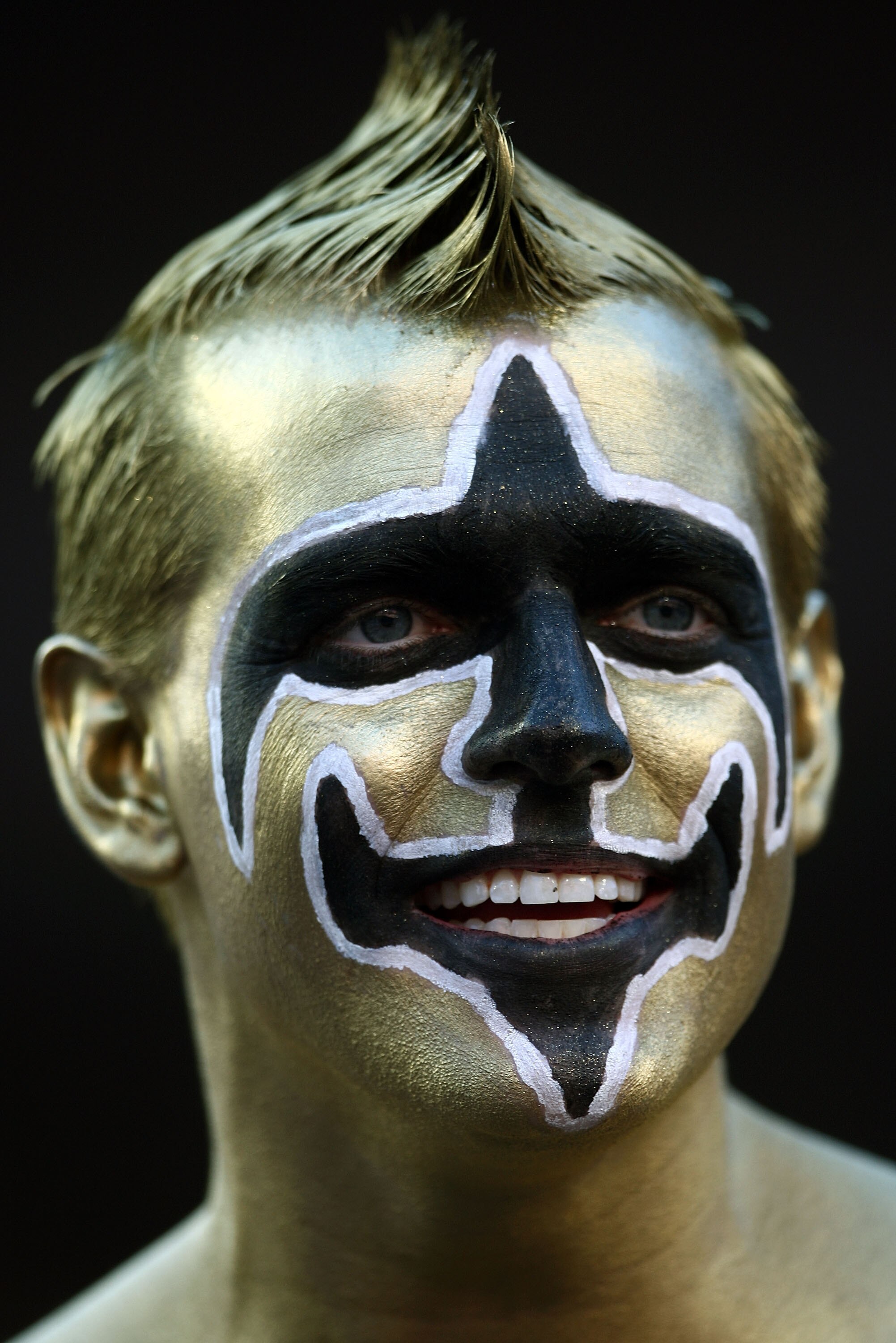 MIAMI GARDENS, FL - FEBRUARY 07:  New Orleans Saints fan Reed Hogan of Dallas, Texas attends Super Bowl XLIV between the Indianapolis Colts and the New Orleans Saints on February 7, 2010 at Sun Life Stadium in Miami Gardens, Florida.  (Photo by Donald Mir