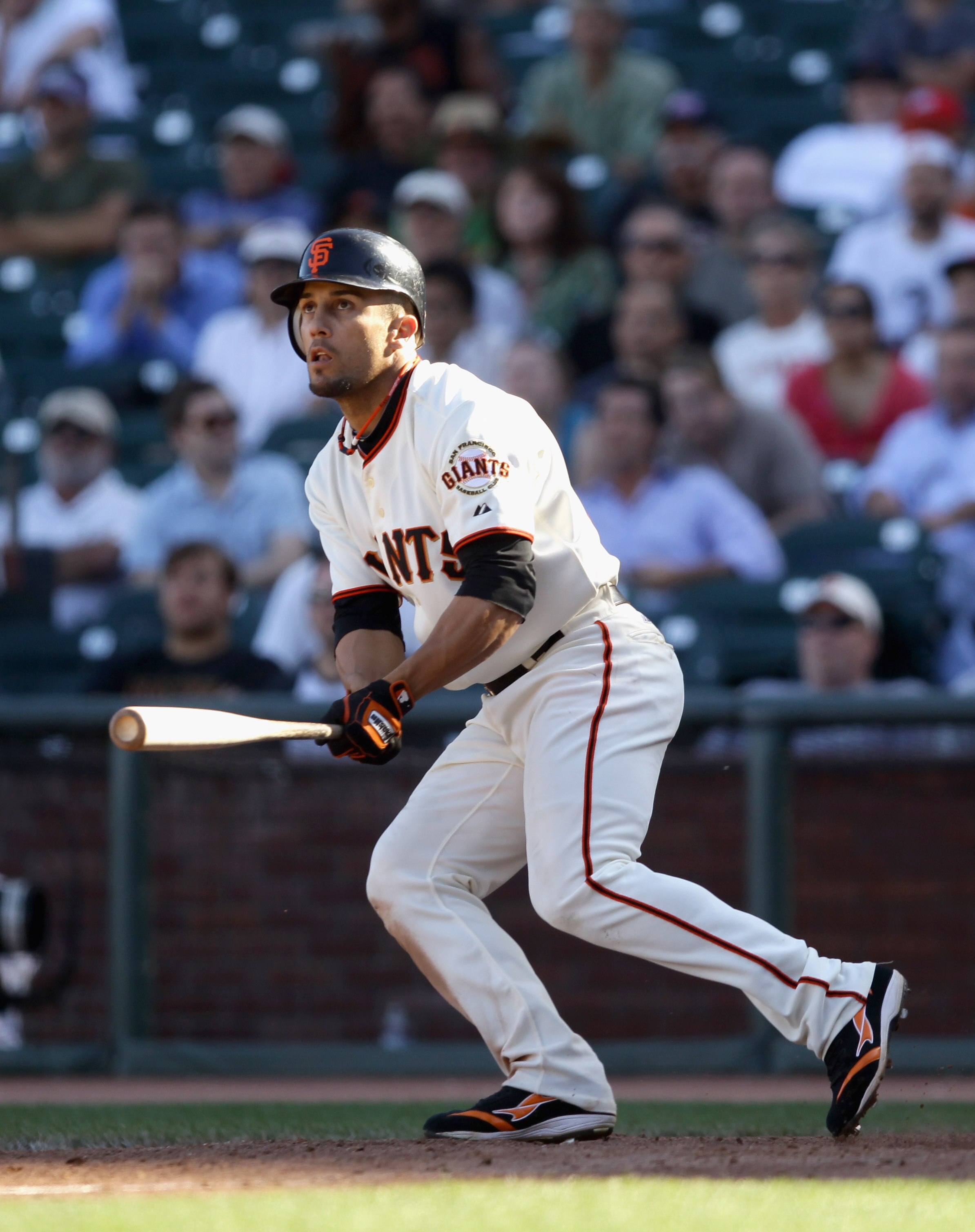 SAN FRANCISCO - AUGUST 25:  Andres Torres #56 of the San Francisco Giants bats against the Cincinnati Reds at AT&T Park on August 25, 2010 in San Francisco, California.  (Photo by Ezra Shaw/Getty Images)