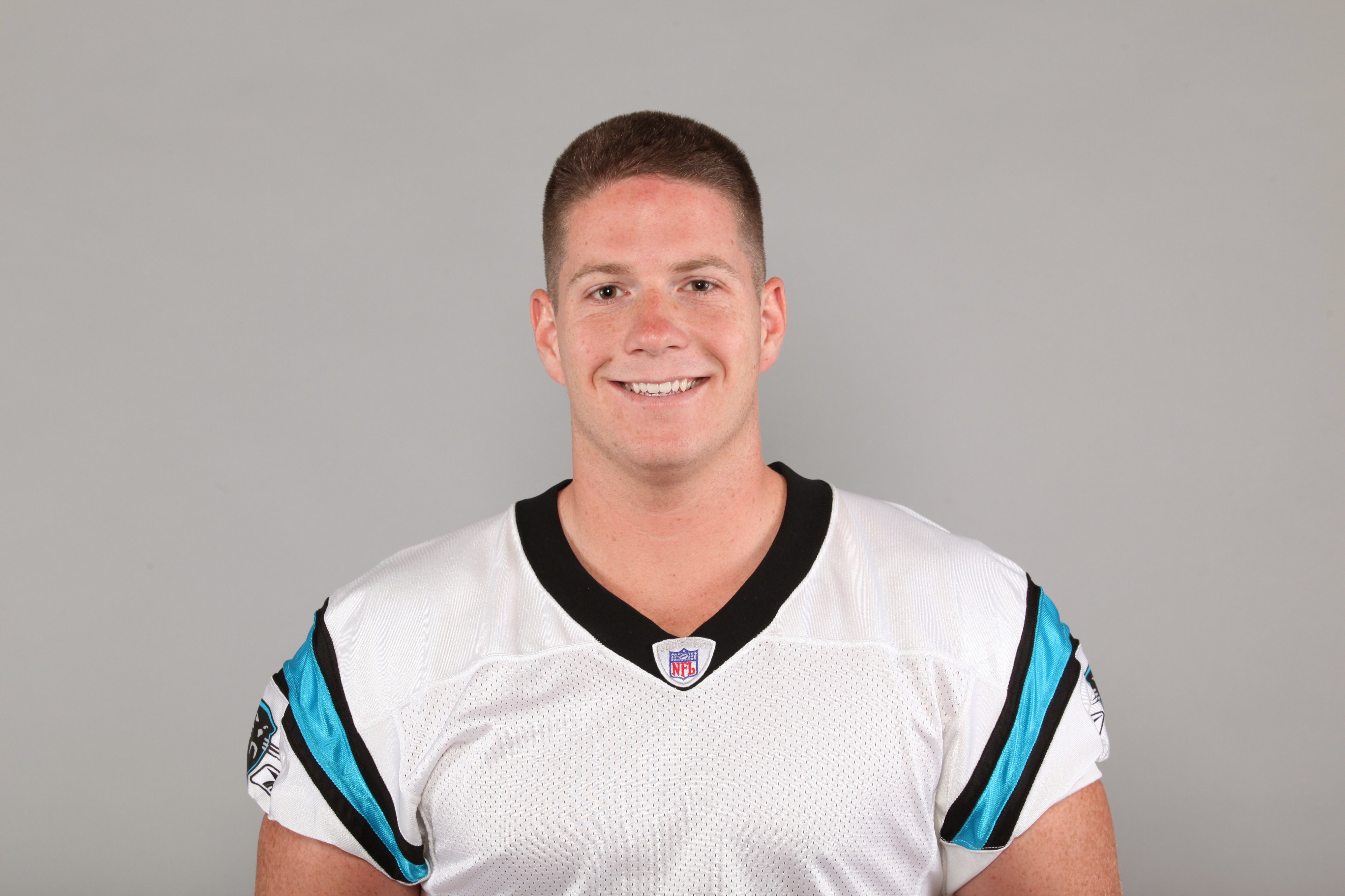CHARLOTTE, NC - 2009:  Nick Sundberg of the Carolina Panthers poses for his 2009 NFL headshot at photo day in Charlotte, North Carolina. (Photo by NFL Photos)