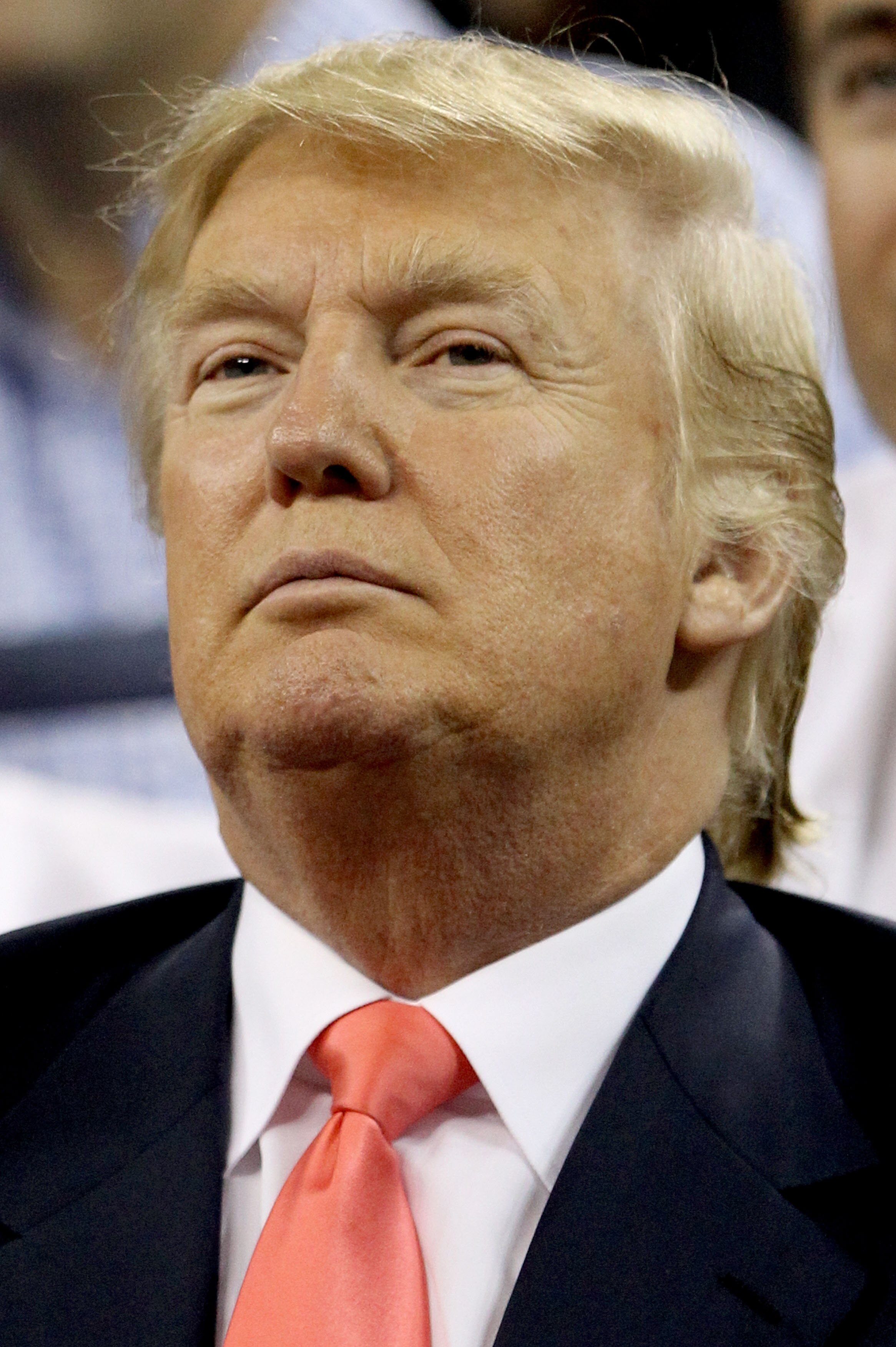 NEW YORK - SEPTEMBER 08:  Donald Trump looks on as Dominika Cibulkova of Slovakia plays against Caroline Wozniacki of Denmark during her women's single quarterfinal match during day ten of the 2010 U.S. Open at the USTA Billie Jean King National Tennis Ce