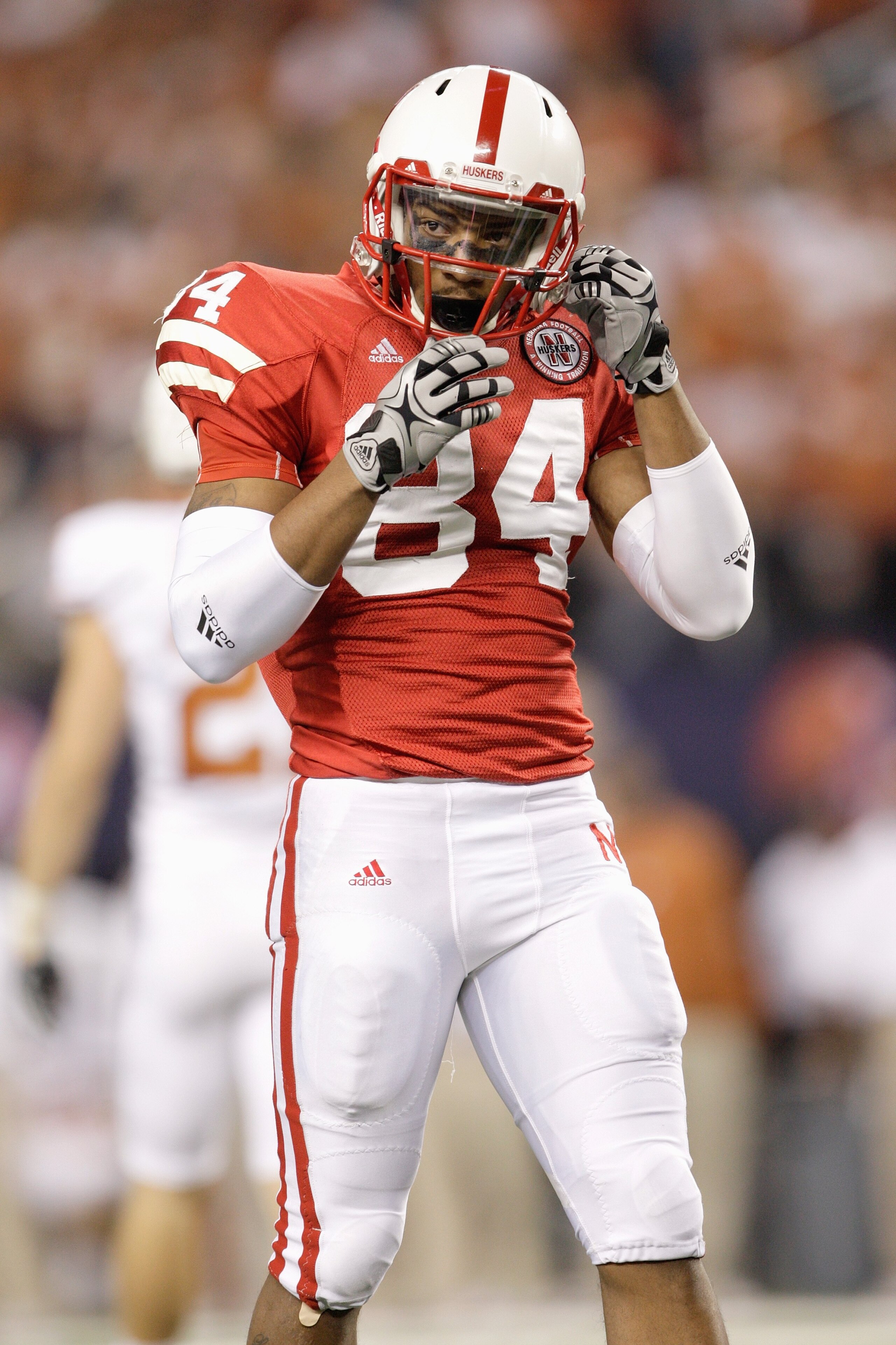 ARLINGTON, TX - DECEMBER 5: Brandon Kinnie #84 of the Nebraska Cornhuskers walks on the field during Big 12 Football Championship game against the Texas Longhorns at Cowboys Stadium on December 5, 2009 in Arlington, Texas. (Photo by Jamie Squire/Getty Ima