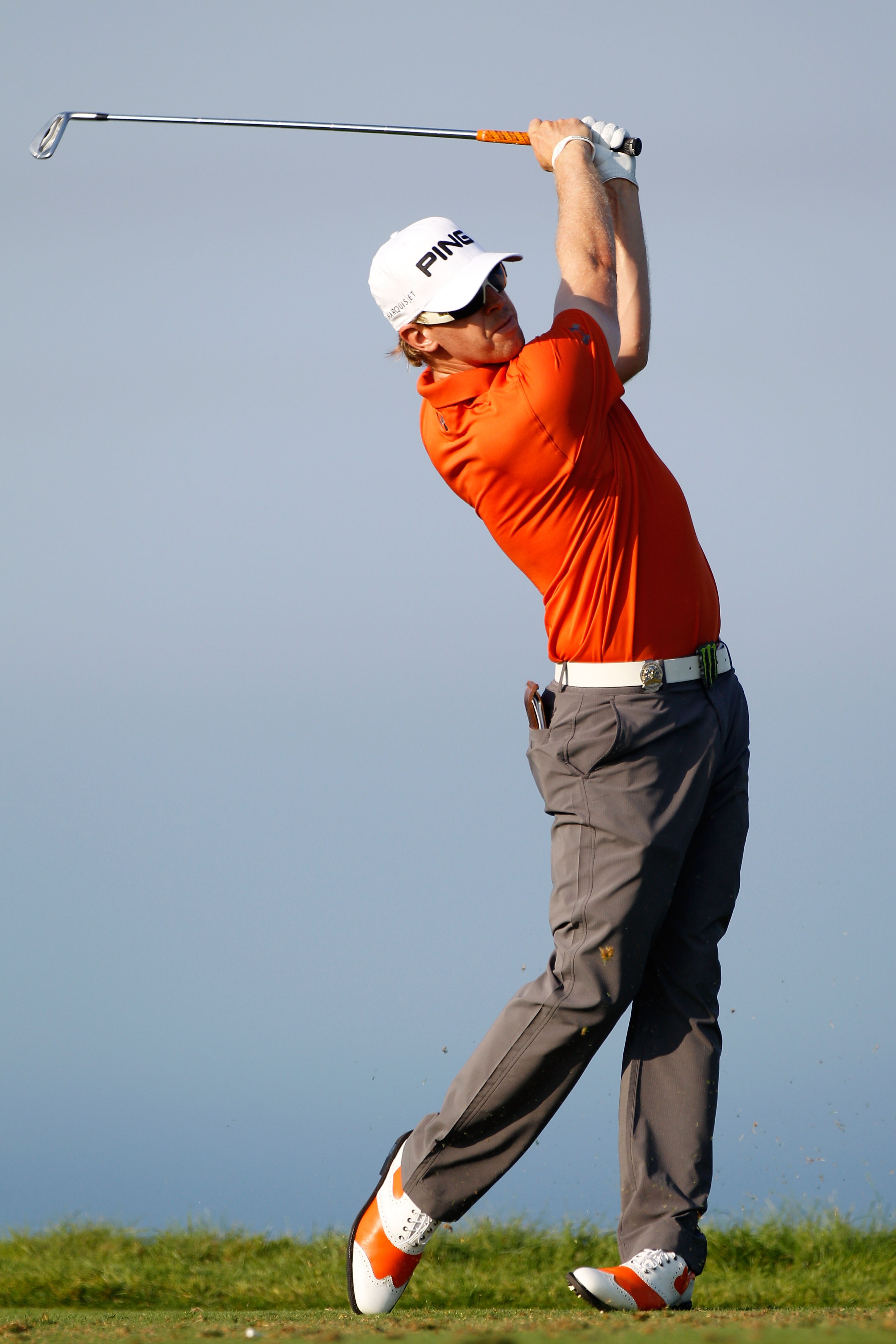 KOHLER, WI - AUGUST 12:  Hunter Mahan hits his tee shot on the third hole during the first round of the 92nd PGA Championship on the Straits Course at Whistling Straits on August 12, 2010 in Kohler, Wisconsin.  (Photo by Sam Greenwood/Getty Images)