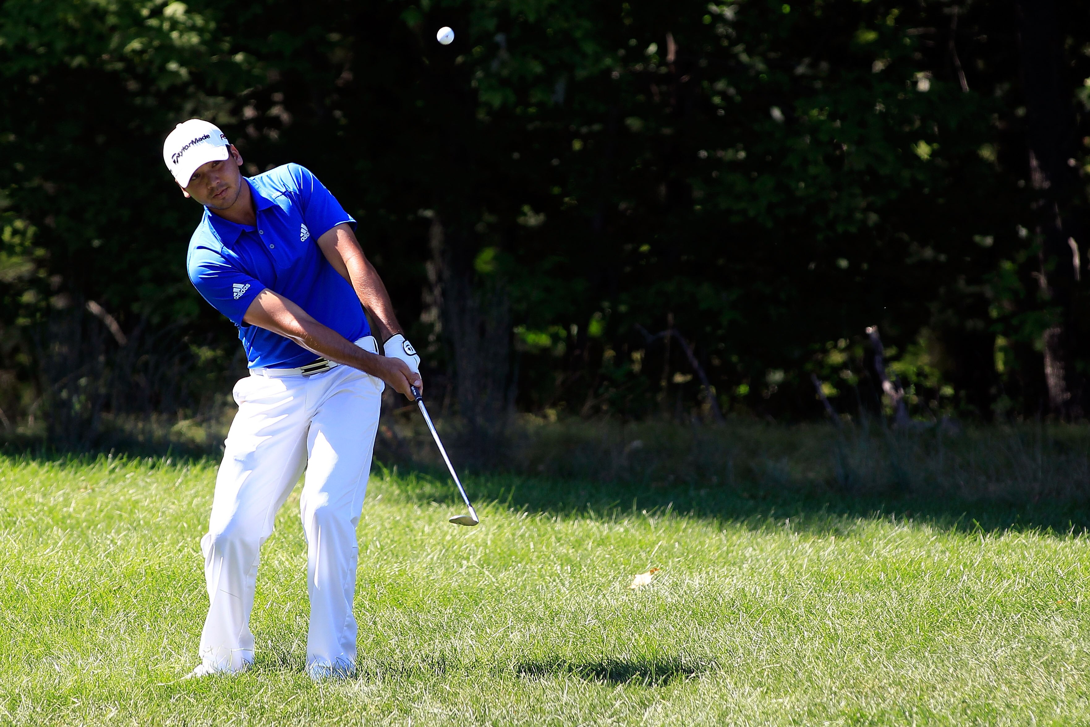 NORTON, MA - SEPTEMBER 06:  Jason Day of Australia hits a shot on the second hole during the final round of the Deutsche Bank Championship at TPC Boston on September 6, 2010 in Norton, Massachusetts.  (Photo by Michael Cohen/Getty Images)