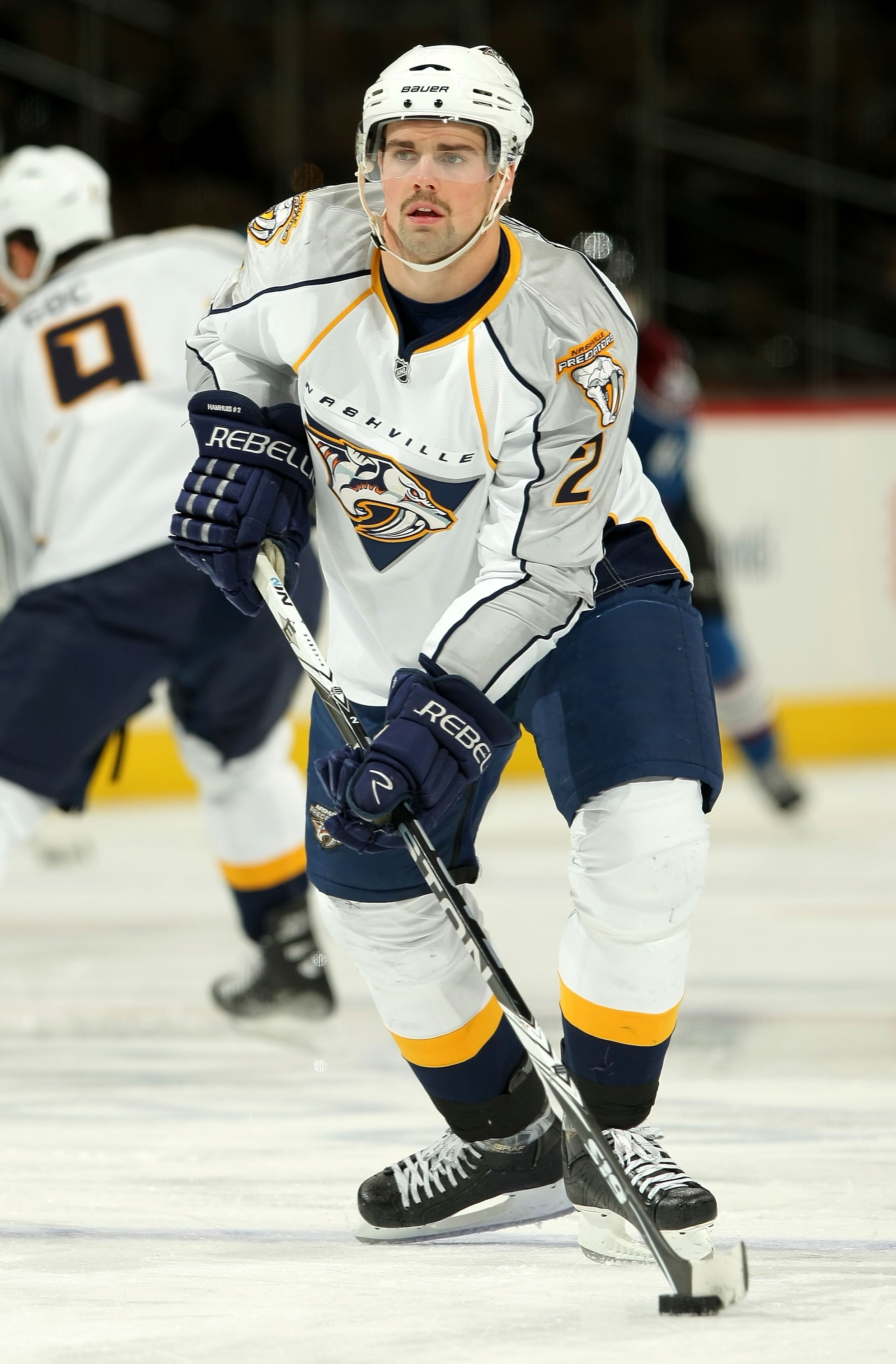 DENVER - NOVEMBER 25: Dan Hamhuis #2 of the Nashville Predators skates with the puck during the game against the Colorado Avalanche at the Pepsi Center on November 25, 2009 in Denver, Colorado. (Photo by Doug Pensinger/Getty Images) DENVER - NOVEMBER 25: Dan Hamhuis #2 of the Nashville Predators skates with the puck during the game against the Colorado Avalanche at the Pepsi Center on November 25, 2009 in Denver, Colorado. (Photo by Doug Pensinger/Getty Images)