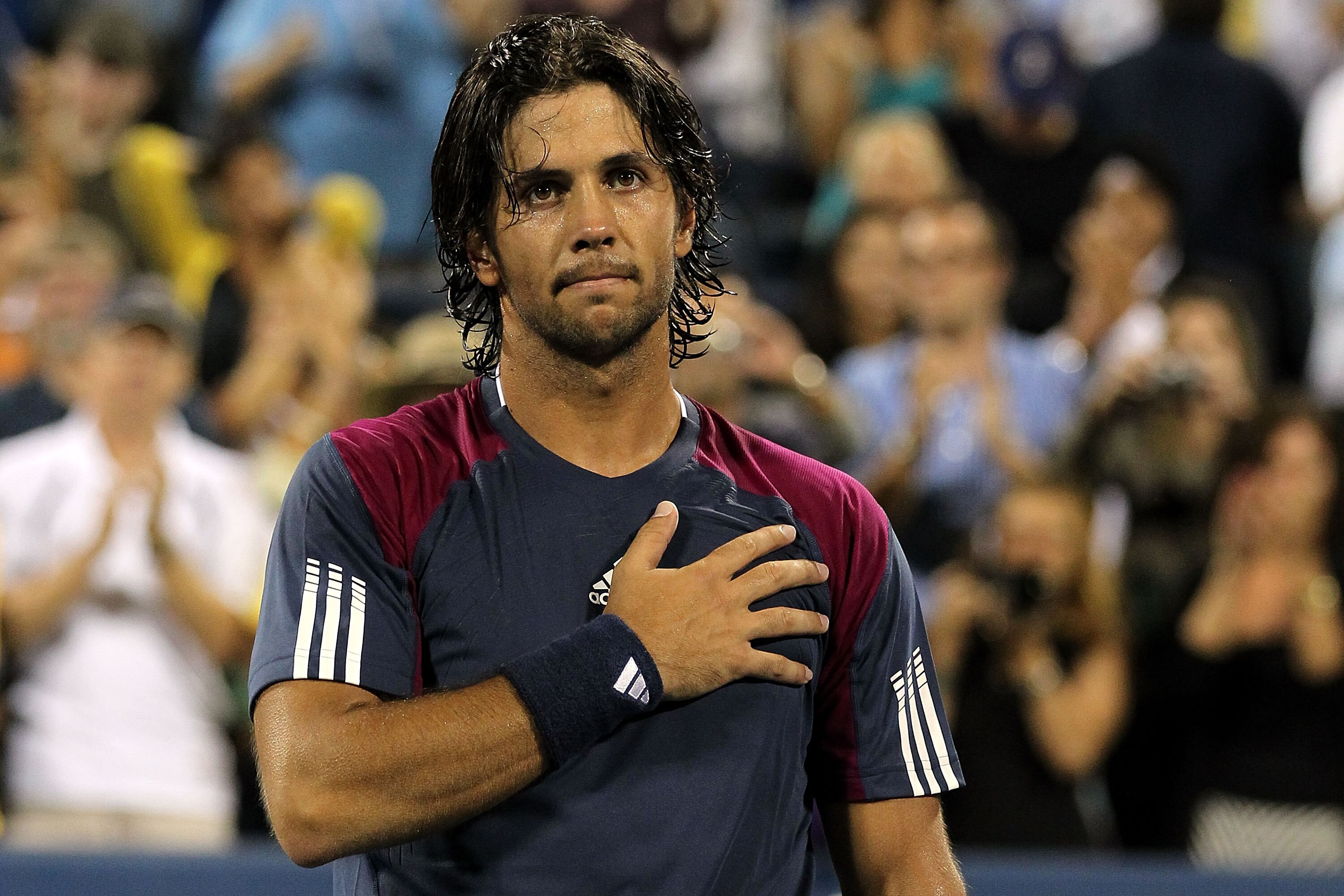 NEW YORK - SEPTEMBER 07:  Fernando Verdasco of Spain celebrates after he won his men's singles match agianst David Ferrer of Spain on day nine of the 2010 U.S. Open at the USTA Billie Jean King National Tennis Center on September 7, 2010 in the Flushing n