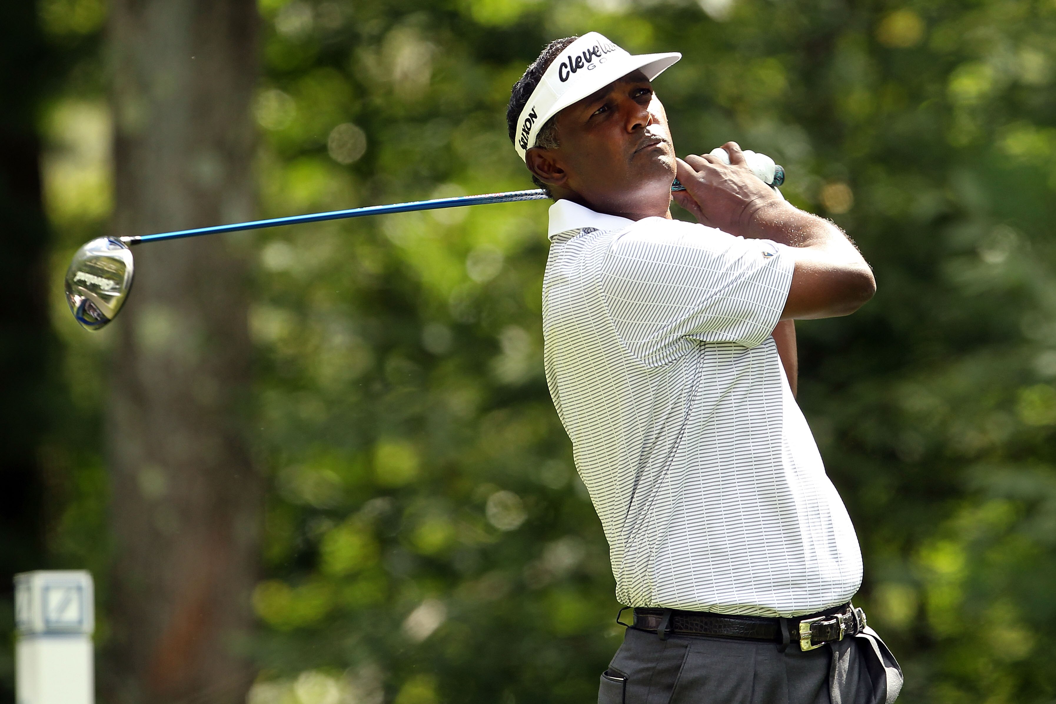 NORTON, MA - SEPTEMBER 05:  Vijay Singh of Fiji tees off on the ninth hole during the third round of the Deutsche Bank Championship at TPC Boston on September 5, 2010 in Norton, Massachusetts.  (Photo by Mike Ehrmann/Getty Images)