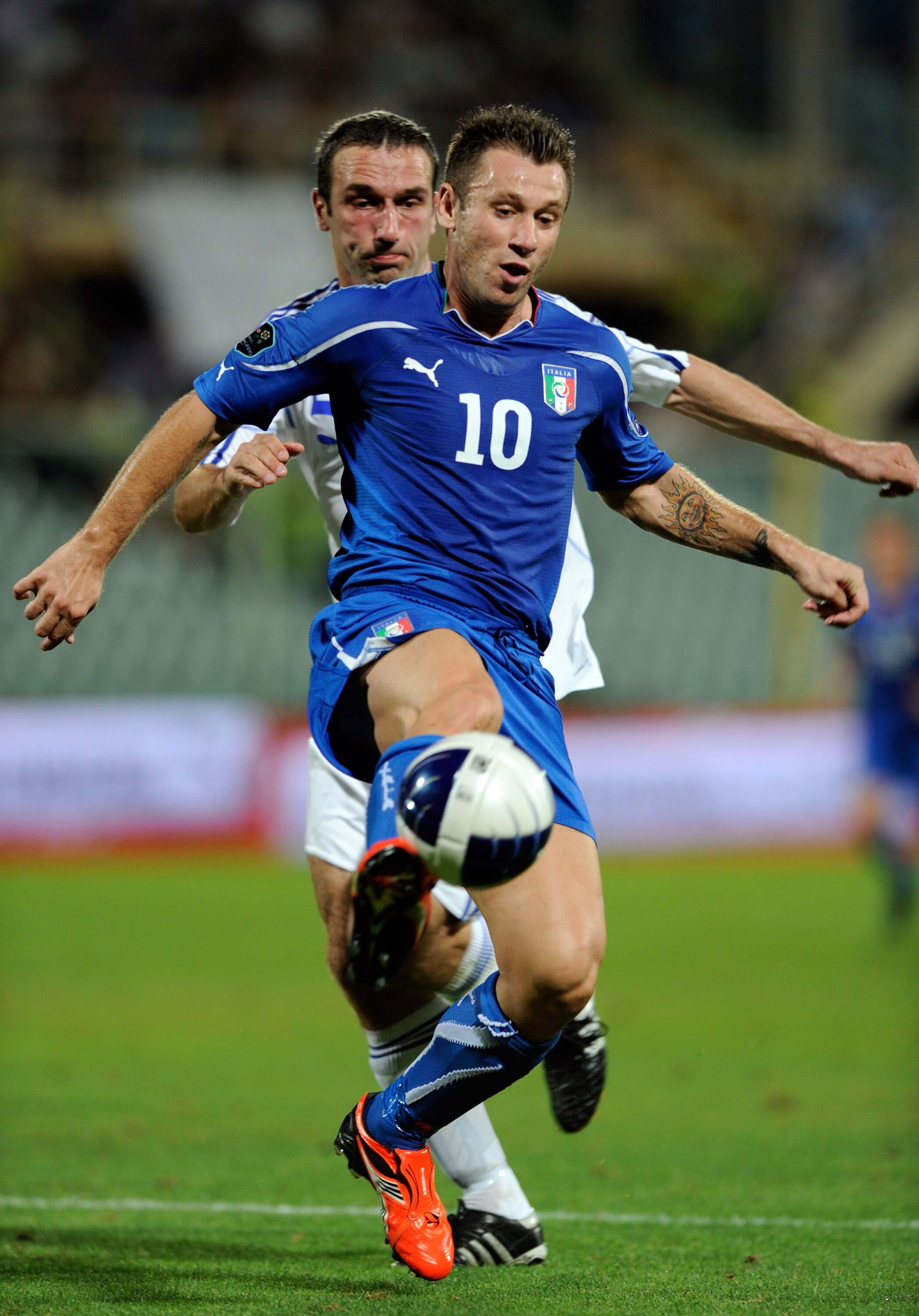FLORENCE, ITALY - SEPTEMBER 07:  Antonio Cassano of Italy during the Euro 2012 qualifying match between Italy and Faroe Islands, at Stadio Artemio Franchi on September 7, 2010 in Florence, Italy.  (Photo by Claudio Villa/Getty Images)