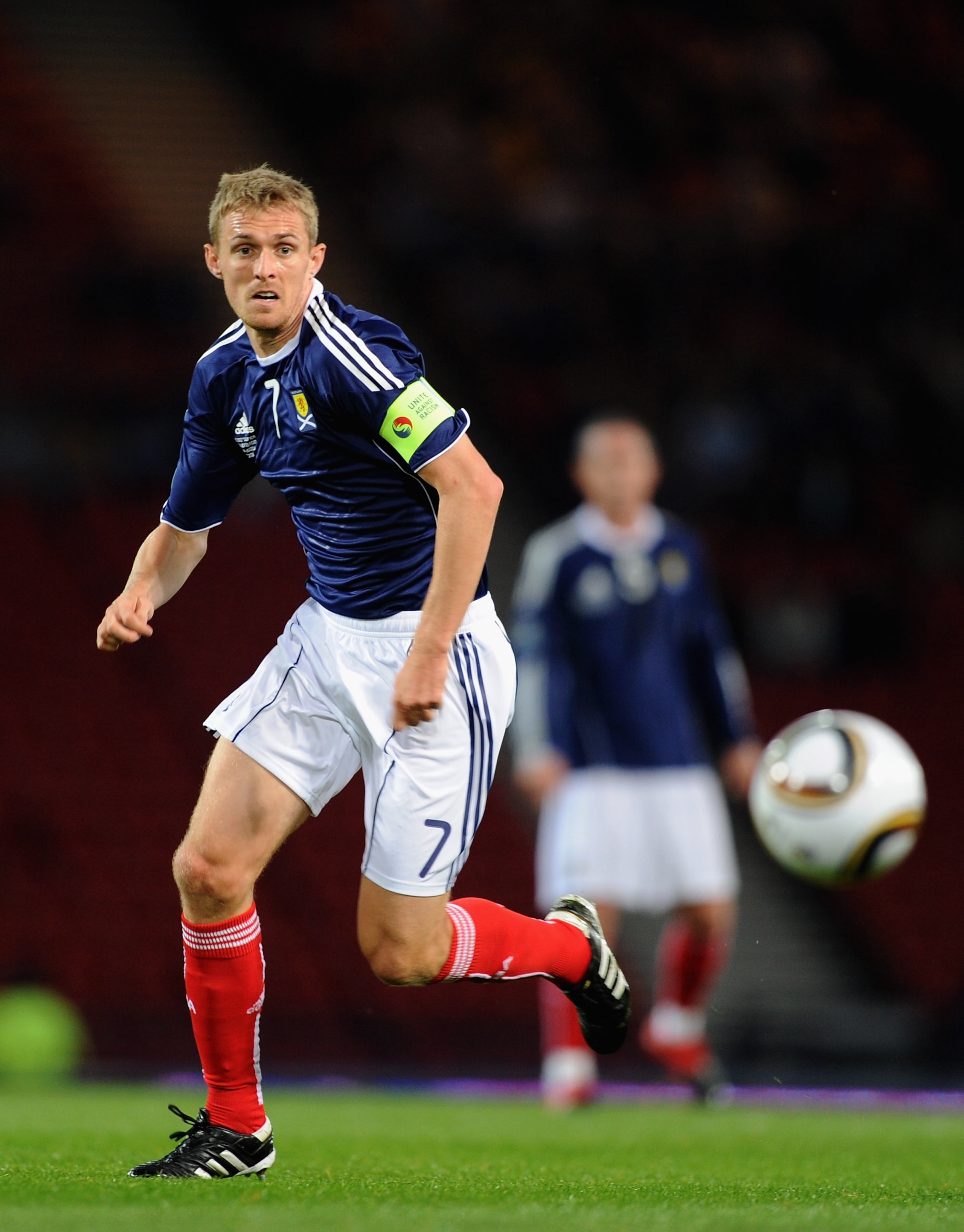 GLASGOW, SCOTLAND - SEPTEMBER 07:  Darren Fletcher of Scotland in action during the UEFA Euro 2012 Group I Qualifying match between Scotland and Liechtenstein at Hampden Park on September 7, 2010 in Glasgow, Scotland.  (Photo by Jeff J Mitchell/Getty Imag