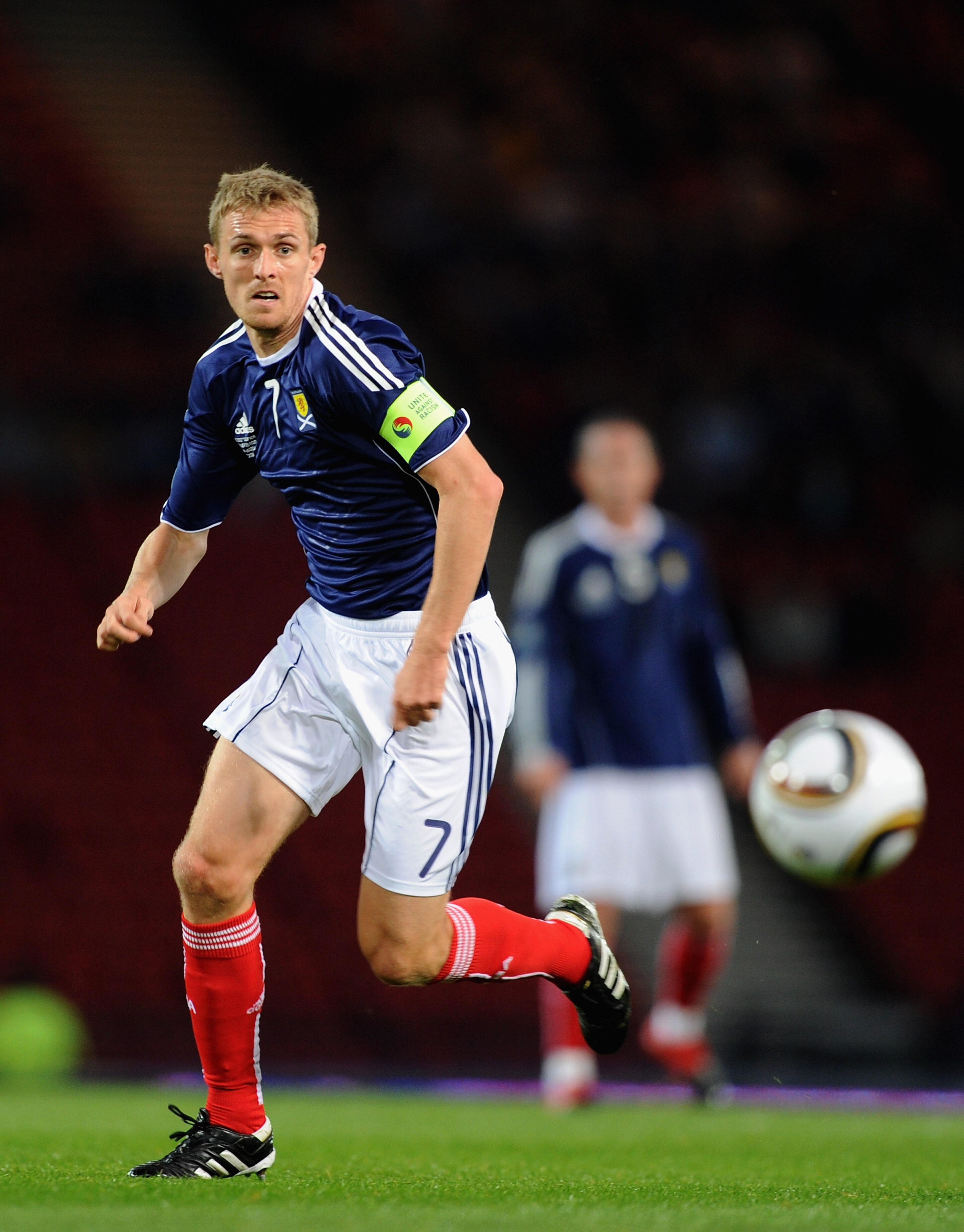 GLASGOW, SCOTLAND - SEPTEMBER 07:  Darren Fletcher of Scotland in action during the UEFA Euro 2012 Group I Qualifying match between Scotland and Liechtenstein at Hampden Park on September 7, 2010 in Glasgow, Scotland.  (Photo by Jeff J Mitchell/Getty Imag