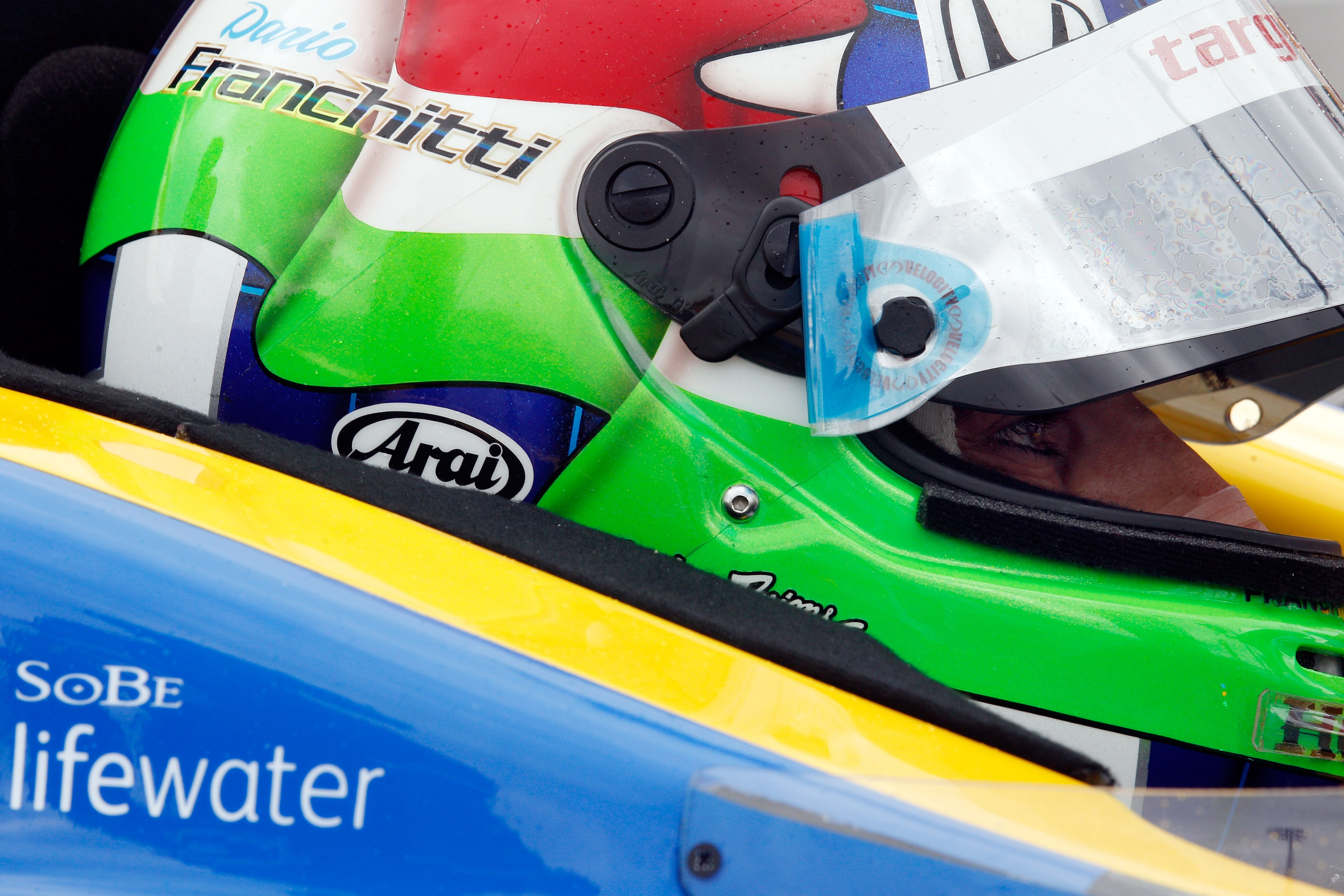 SPARTA, KY - SEPTEMBER 03: Dario Franchitti of Scotland, driver of the #10 Dixie Target Chip Ganassi Racing Dallara Honda prepares to drive before practice for the Kentucky Indy 300 on September 3, 2010 in Sparta, Kentucky. (Photo by Chris Graythen/Gett SPARTA, KY - SEPTEMBER 03: Dario Franchitti of Scotland, driver of the #10 Dixie Target Chip Ganassi Racing Dallara Honda prepares to drive before practice for the Kentucky Indy 300 on September 3, 2010 in Sparta, Kentucky. (Photo by Chris Graythen/Gett
