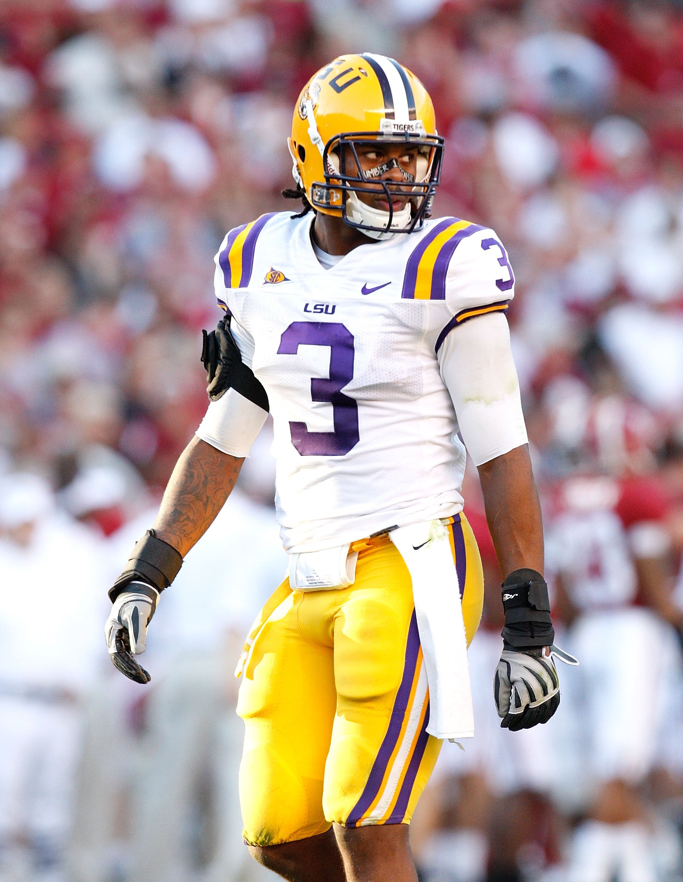 TUSCALOOSA, AL - NOVEMBER 07: Chad Jones #3 of the Louisiana State University Tigers against the Alabama Crimson Tide at Bryant-Denny Stadium on November 7, 2009 in Tuscaloosa, Alabama. (Photo by Kevin C. Cox/Getty Images) TUSCALOOSA, AL - NOVEMBER 07: Chad Jones #3 of the Louisiana State University Tigers against the Alabama Crimson Tide at Bryant-Denny Stadium on November 7, 2009 in Tuscaloosa, Alabama. (Photo by Kevin C. Cox/Getty Images)