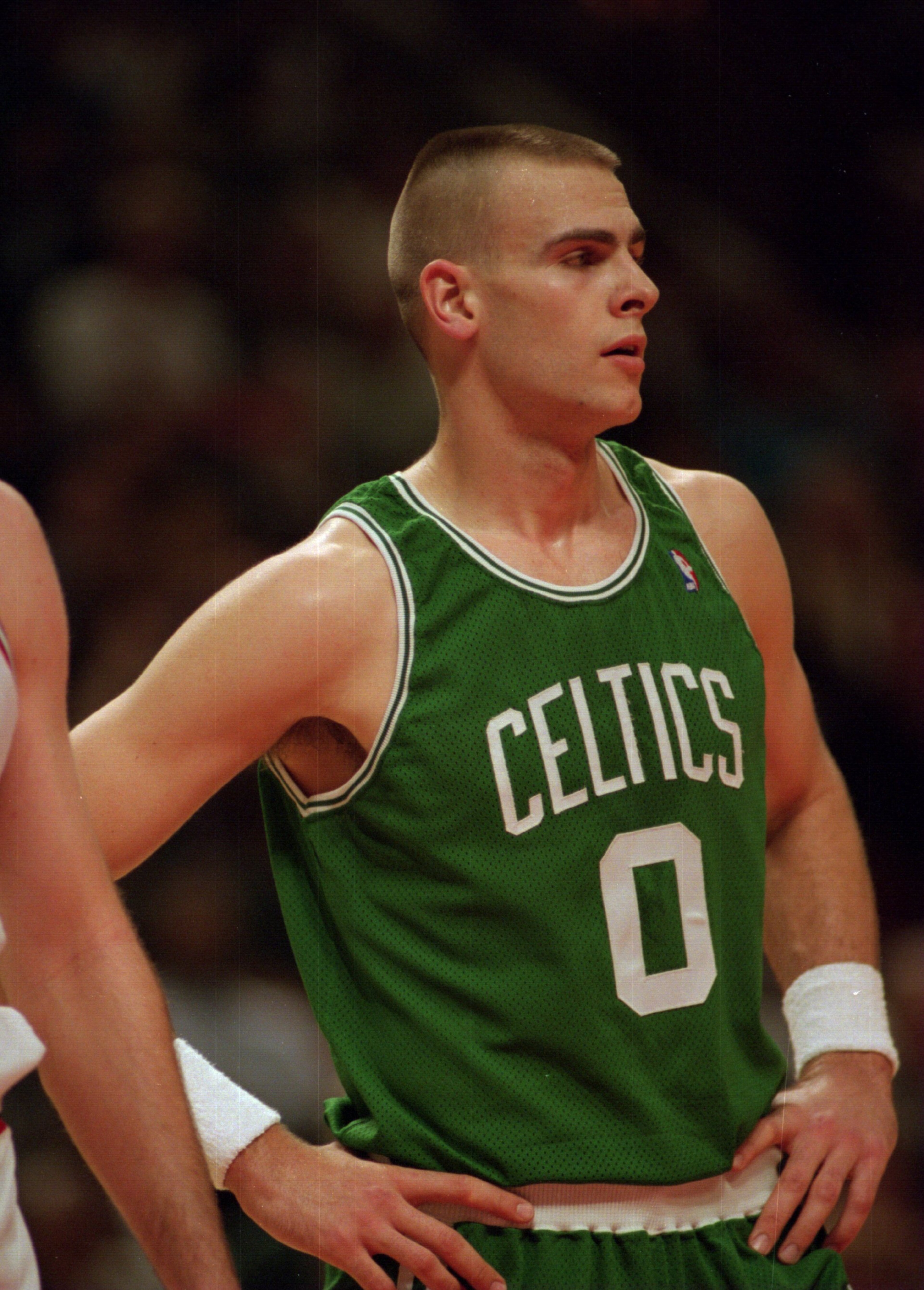 30 Mar 1995: Center Eric Montross of the Boston Celetics waits at the free-throw line during the Celtics 100-82 loss to the Chicago Bulls at the United Center in Chicago, Illinios. Mandatory Credit: Jonathan Daniel/ALLSPORT 30 Mar 1995: Center Eric Montross of the Boston Celetics waits at the free-throw line during the Celtics 100-82 loss to the Chicago Bulls at the United Center in Chicago, Illinios. Mandatory Credit: Jonathan Daniel/ALLSPORT