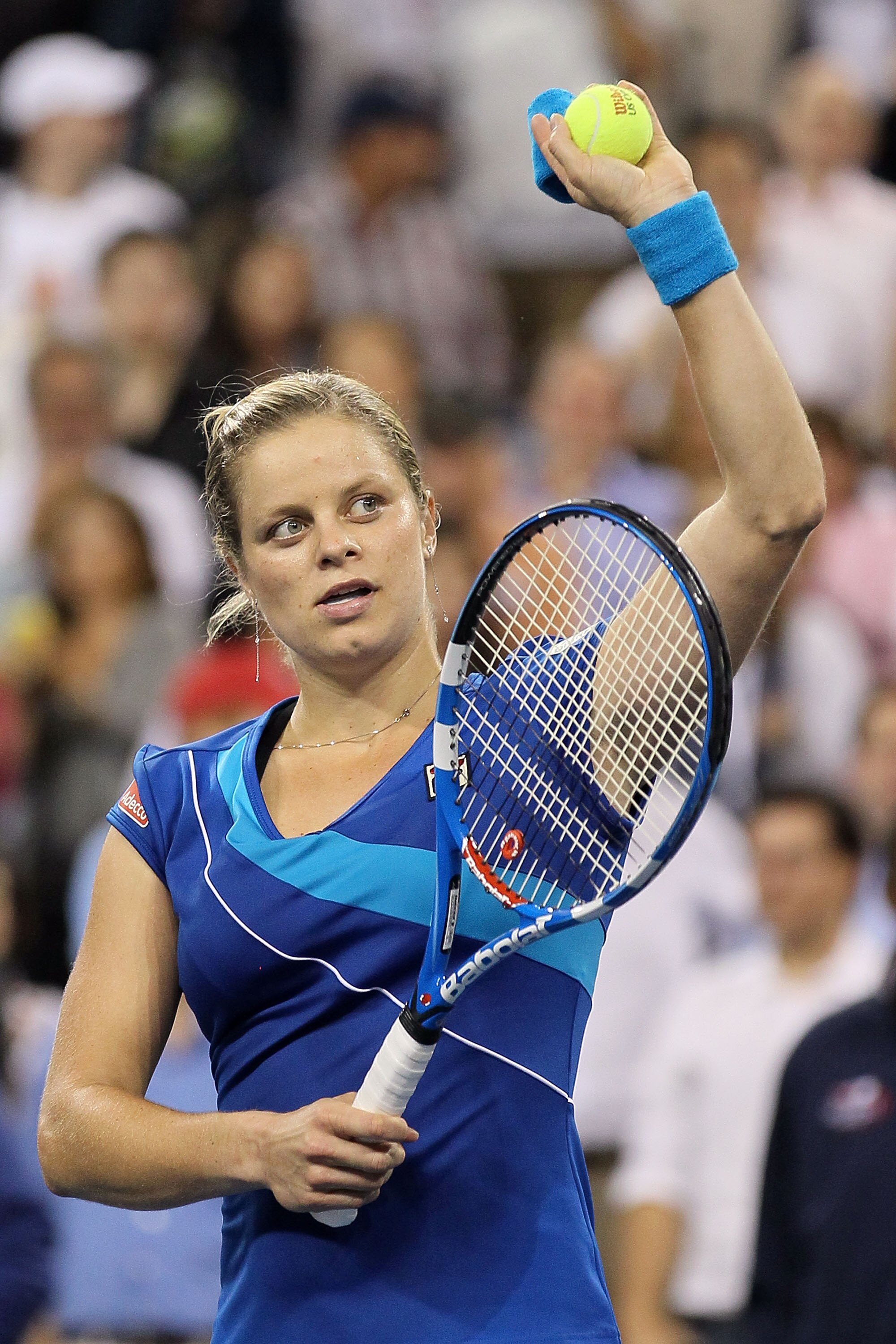 NEW YORK - SEPTEMBER 07: Kim Clijsters of Belgium celebrates after she won her women's singles match against Samantha Stosur of Australia in the second set during day nine of the 2010 U.S. Open at the USTA Billie Jean King National Tennis Center on Septe NEW YORK - SEPTEMBER 07: Kim Clijsters of Belgium celebrates after she won her women's singles match against Samantha Stosur of Australia in the second set during day nine of the 2010 U.S. Open at the USTA Billie Jean King National Tennis Center on Septe