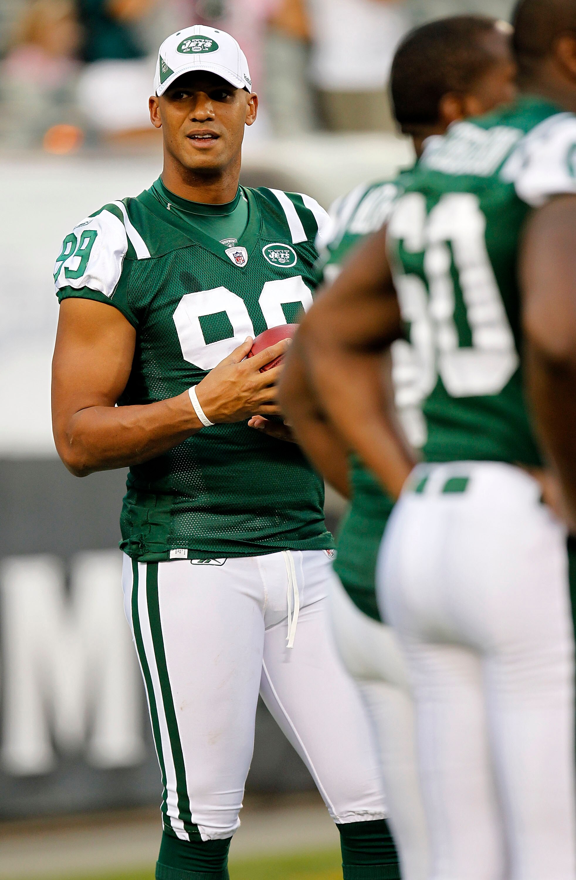 PHILADELPHIA - SEPTEMBER 02: Jason Taylor #99 of the New York Jets stands on the sidelines during a preseason game against the Philadelphia Eagles at Lincoln Financial Field on September 2, 2010 in Philadelphia, Pennsylvania. (Photo by Jeff Zelevansky/Get