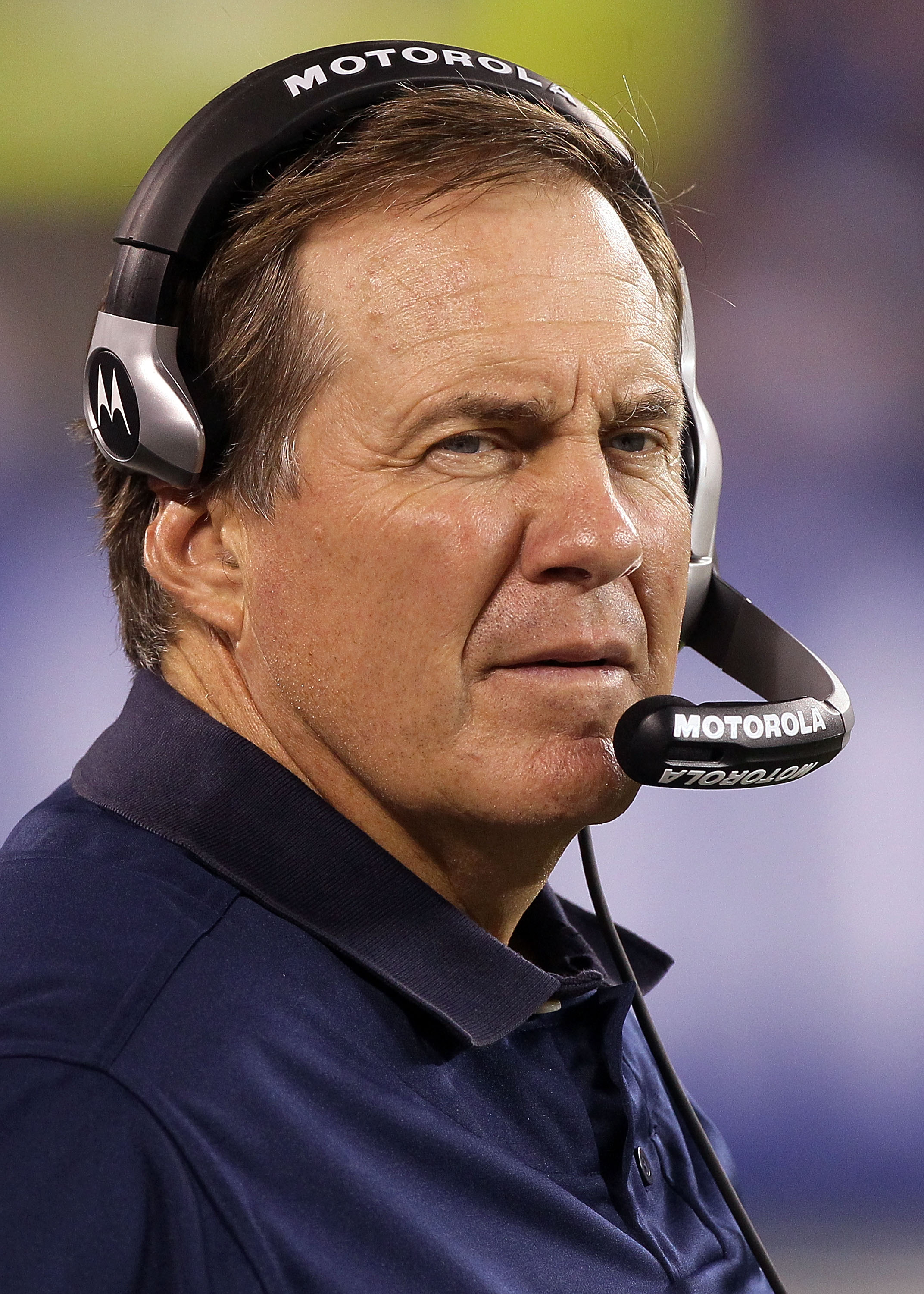 EAST RUTHERFORD, NJ - SEPTEMBER 02:  Head coach Bill Belichick of the New England Patriots looks on as his team play against the New York Giants on September 2, 2010 at the New Meadowlands Stadium in East Rutherford, New Jersey. The Giants defeated the Pa