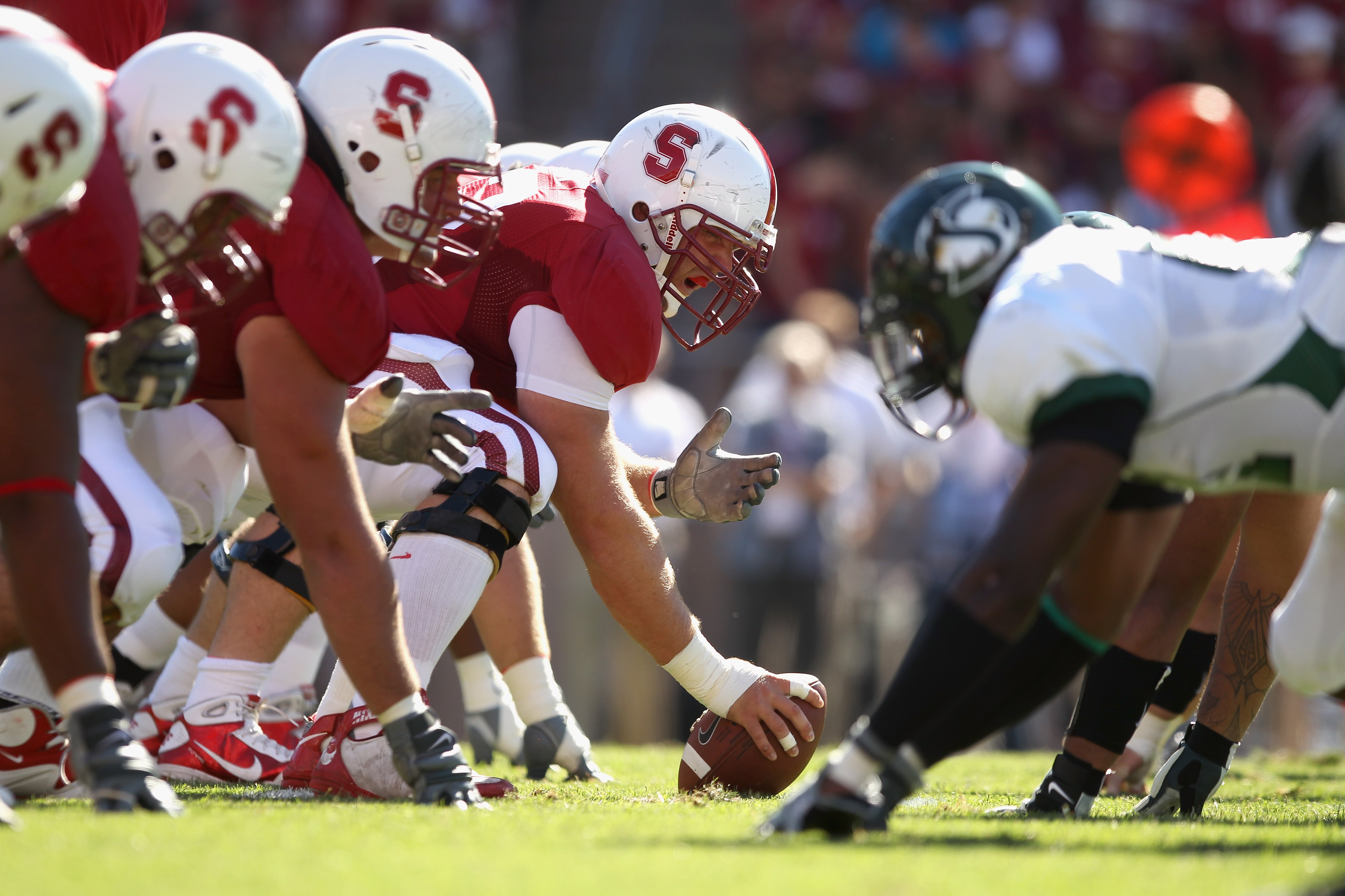 PALO ALTO, CA - SEPTEMBER 04:  The Stanford Cardinal lines up against Sacramento State Hornets at Stanford Stadium on September 4, 2010 in Palo Alto, California.  (Photo by Ezra Shaw/Getty Images)