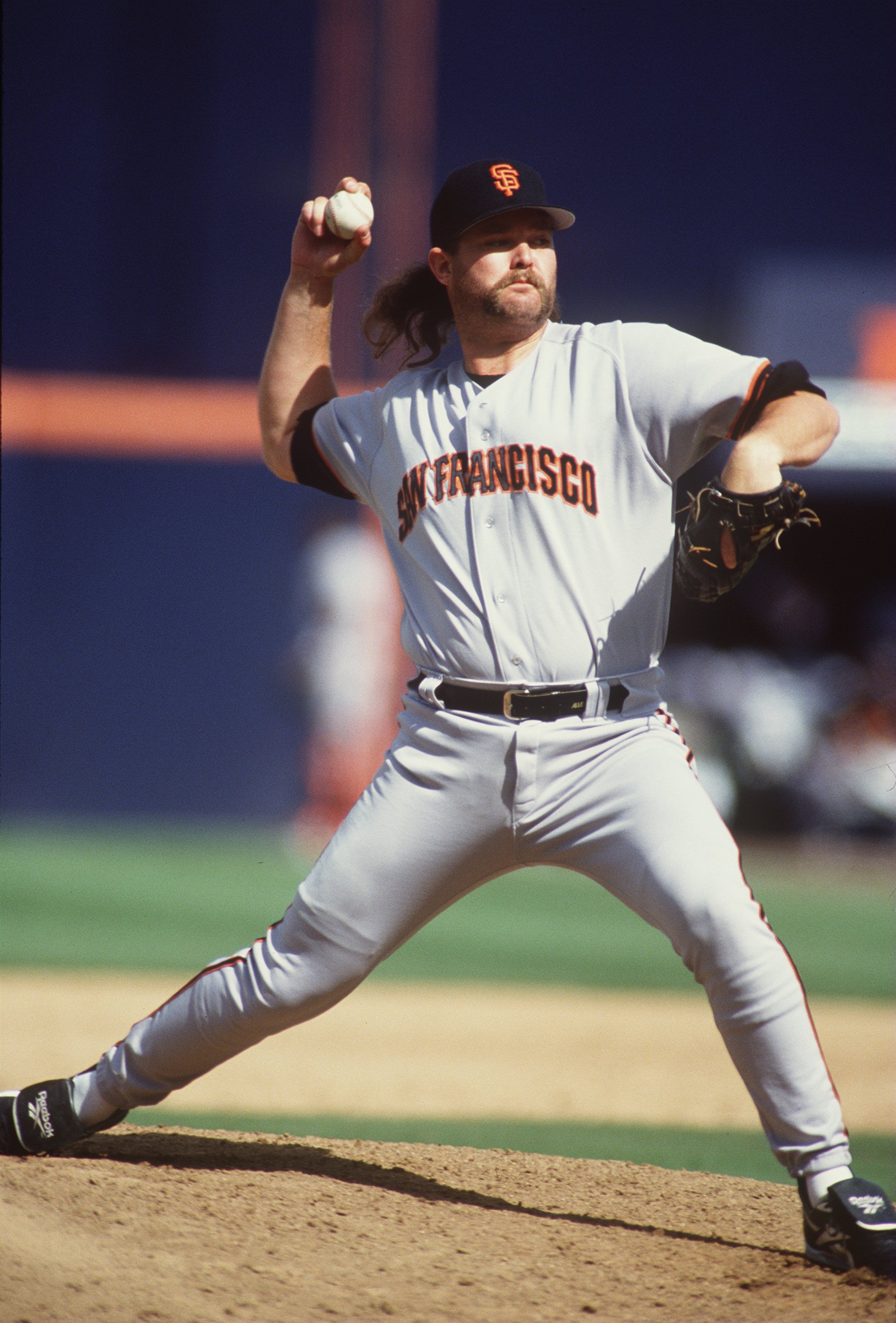 7 MAY 1995: RELIEF PITCHER ROD BECK OF THE SAN FRANCISCO GIANTS DELIVERS THE BALL TO THE PLATE DURING HIS TEAM''S 11-4 VICTORY OVER THE SAN DIEGO PADRES AT SAN DIEGO JACK MURPHY STADIUM. Mandatory Credit: Stephen Dunn/ALLSPORT