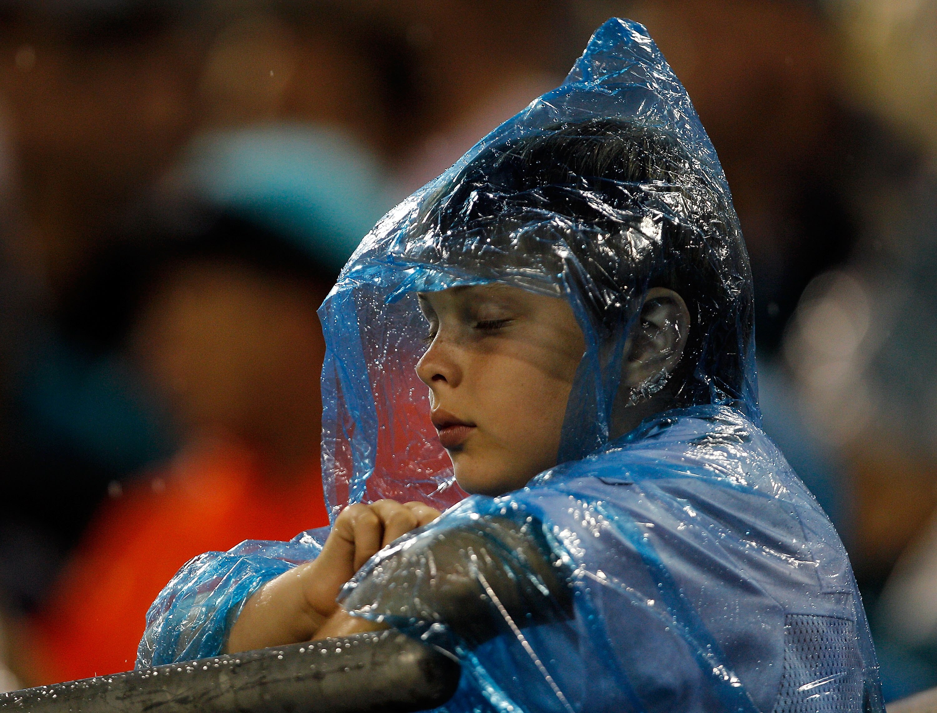 JACKSONVILLE, FL - AUGUST 21:  A fan closes his eyes during the preseason game between the Miami Dolphins and Jacksonville Jaguars at EverBank Field on August 21, 2010 in Jacksonville, Florida.  (Photo by Sam Greenwood/Getty Images)
