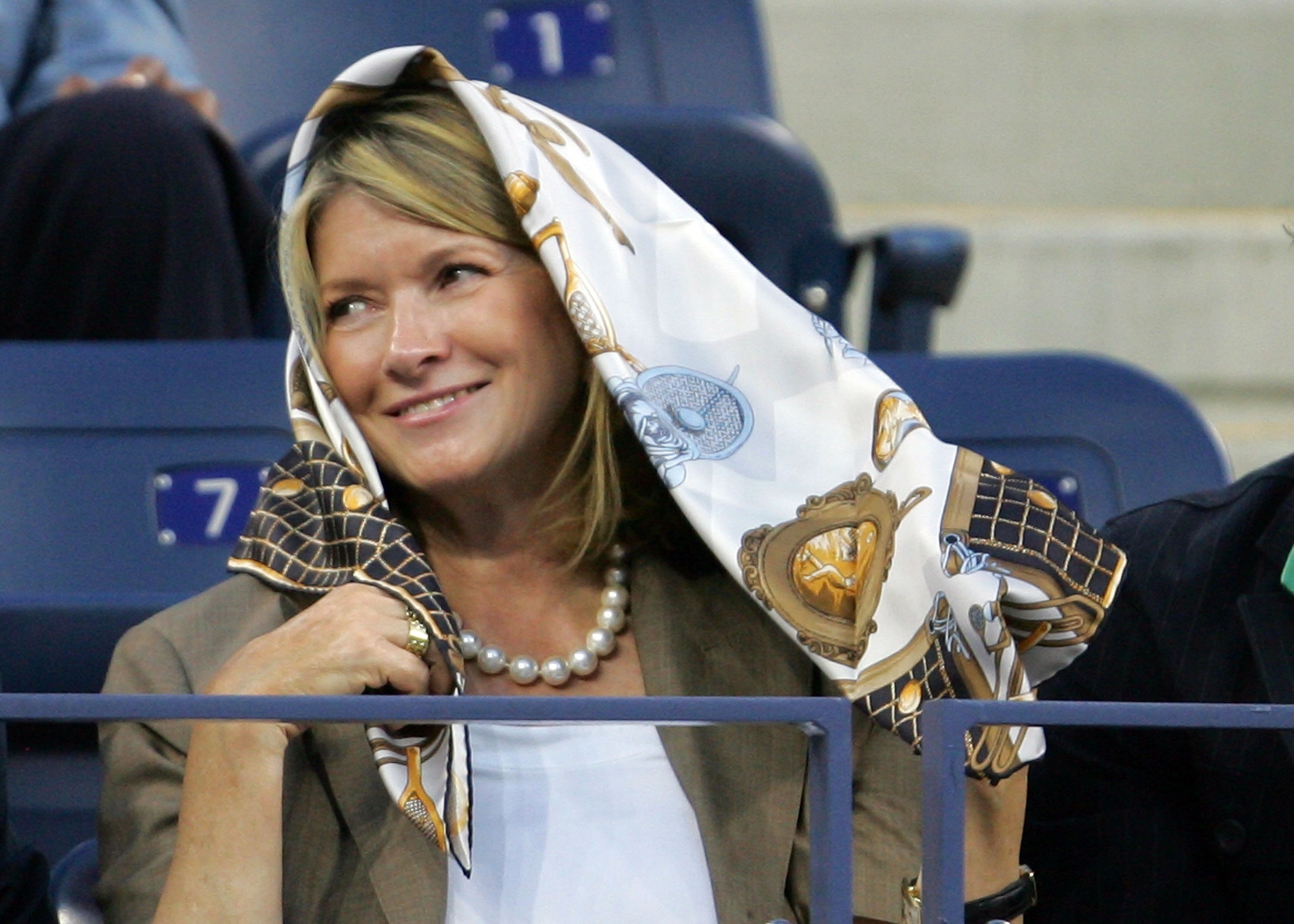 NEW YORK - AUGUST 27: Martha Stewart looks on during the opening ceremonies for the U.S. Open at the Billie Jean King National Tennis Center on August 27, 2007 in the Flushing neighborhood of the Queens borough of New York City. (Photo by Matthew Stockm NEW YORK - AUGUST 27: Martha Stewart looks on during the opening ceremonies for the U.S. Open at the Billie Jean King National Tennis Center on August 27, 2007 in the Flushing neighborhood of the Queens borough of New York City. (Photo by Matthew Stockm