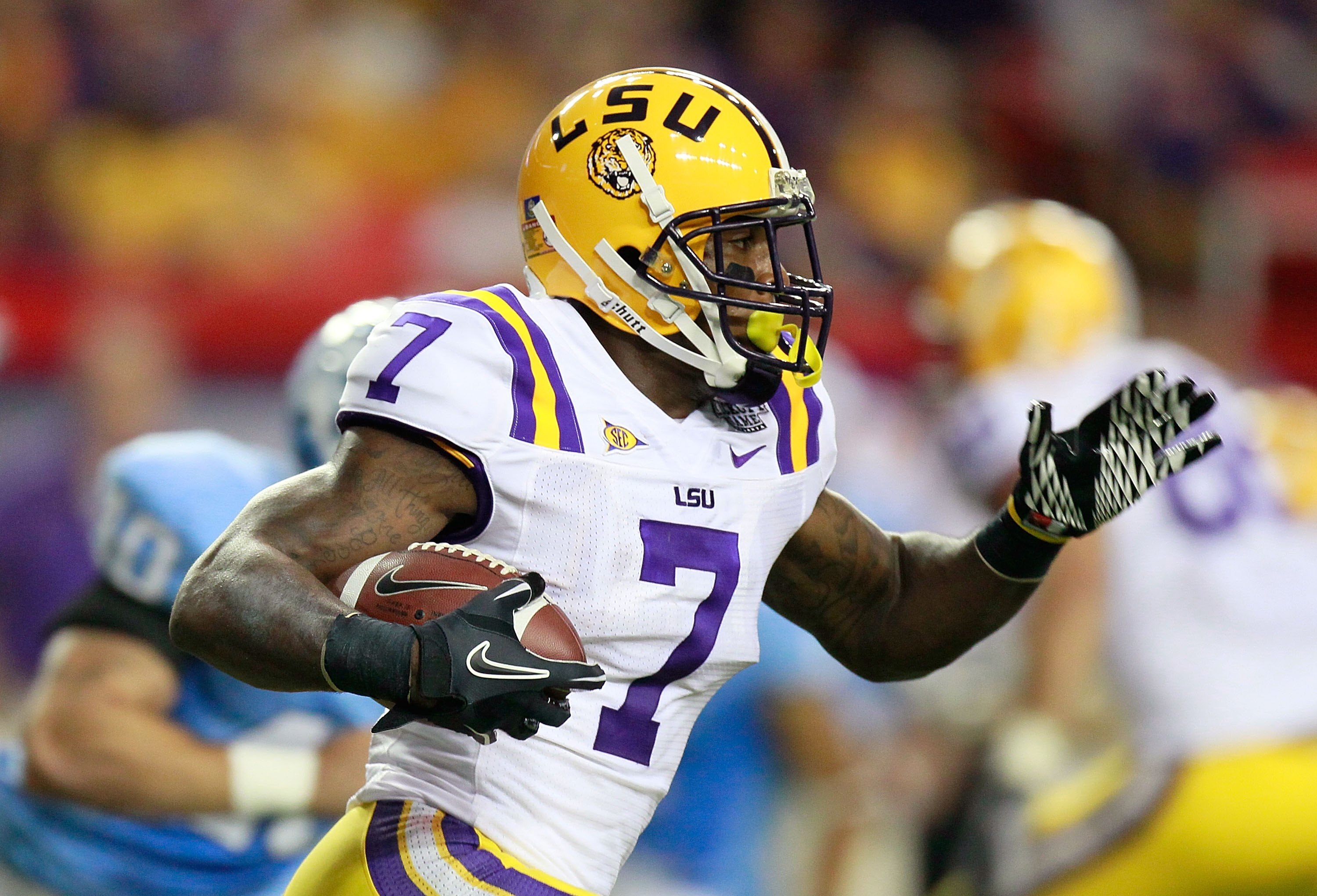 ATLANTA - SEPTEMBER 04:  Patrick Peterson #7 of the LSU Tigers against of the North Carolina Tar Heels during the Chick-fil-A Kickoff Game at Georgia Dome on September 4, 2010 in Atlanta, Georgia.  (Photo by Kevin C. Cox/Getty Images)