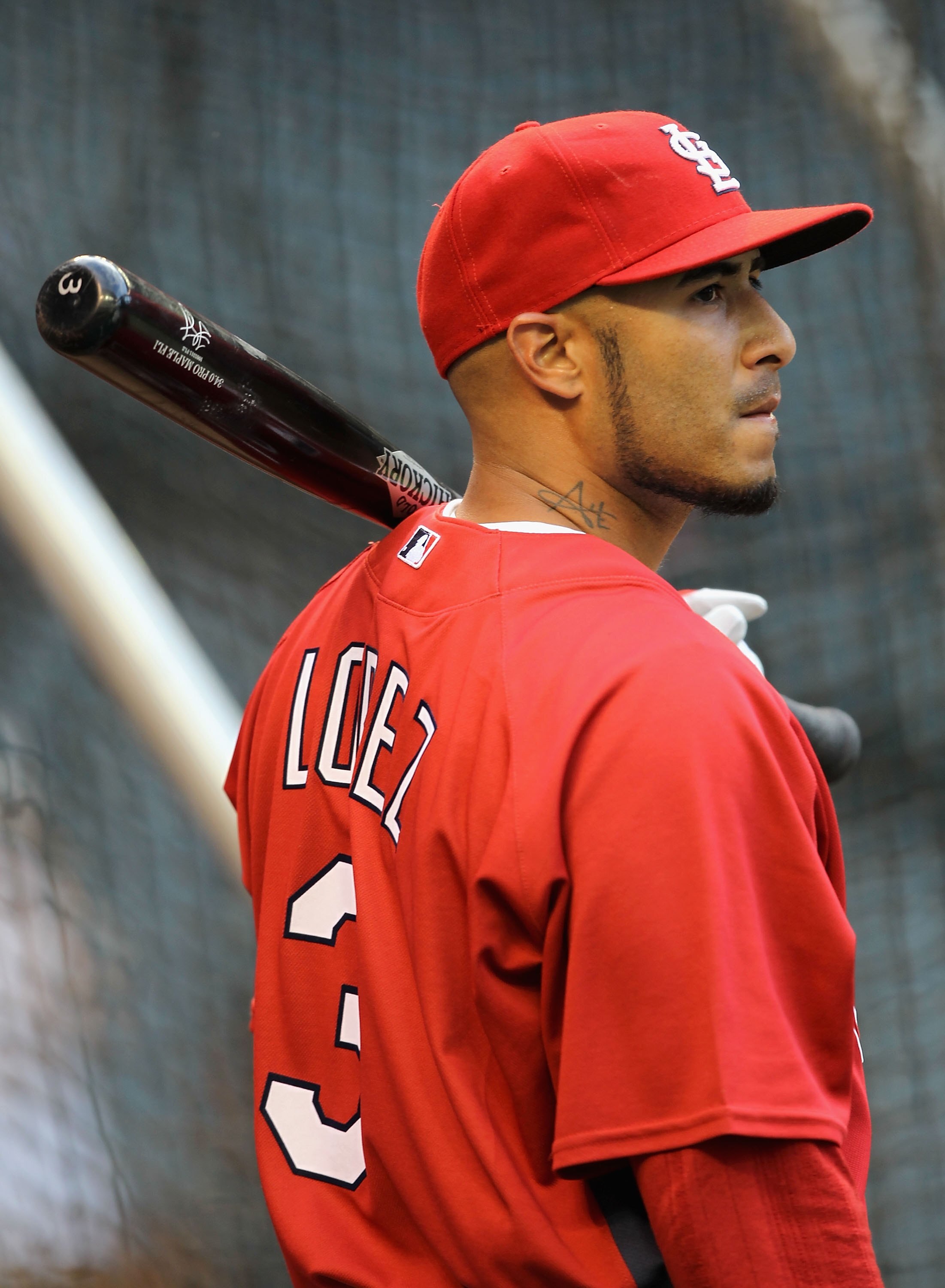 PHOENIX - APRIL 19:  Felipe Lopez #3 of the St. Louis Cardinals takes batting practice before the major league baseball game against the Arizona Diamondbacks at Chase Field on April 19, 2010 in Phoenix, Arizona. The Cardinals defeated the Diamondbacks 4-2