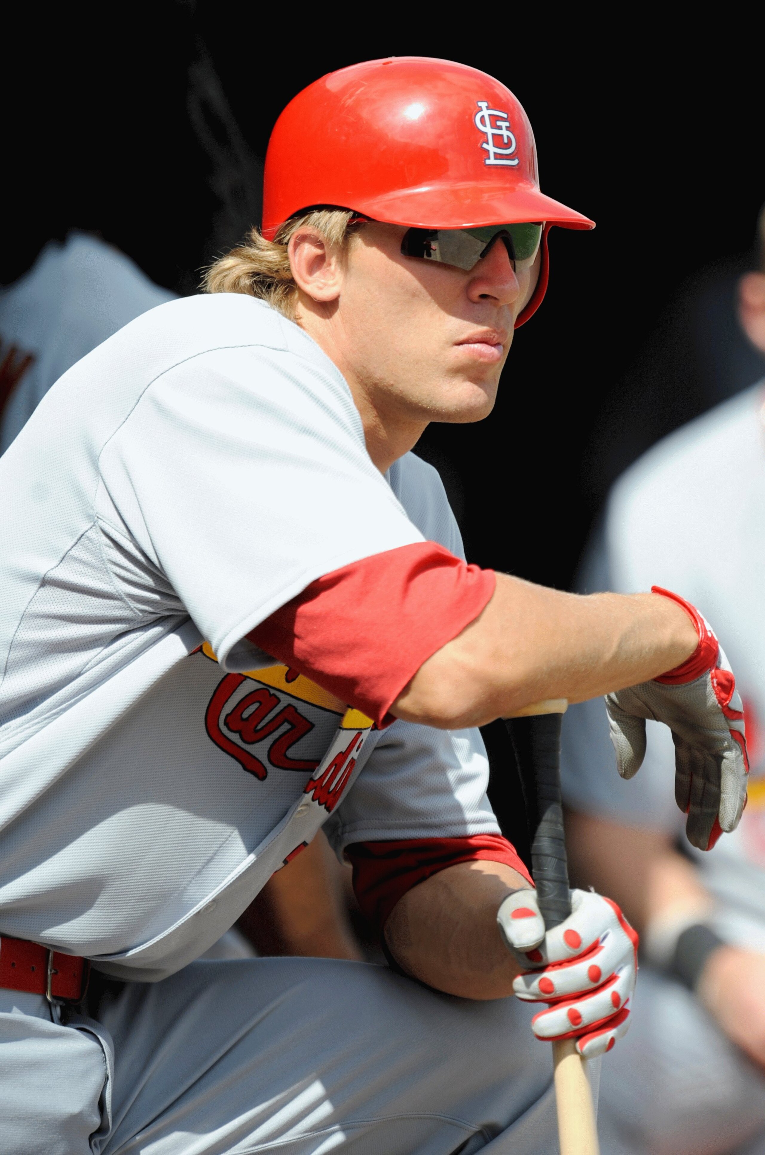 FORT LAUDERDALE, FL - FEBRUARY 26: Joe Mather #7 of the St. Louis Cardinals looks on against the Baltimore Orioles during a spring training game at Fort Lauderdale Stadium on February 26, 2009 in Fort Lauderdale, Florida. (Photo by Rob Tringali/Getty Imag FORT LAUDERDALE, FL - FEBRUARY 26: Joe Mather #7 of the St. Louis Cardinals looks on against the Baltimore Orioles during a spring training game at Fort Lauderdale Stadium on February 26, 2009 in Fort Lauderdale, Florida. (Photo by Rob Tringali/Getty Imag