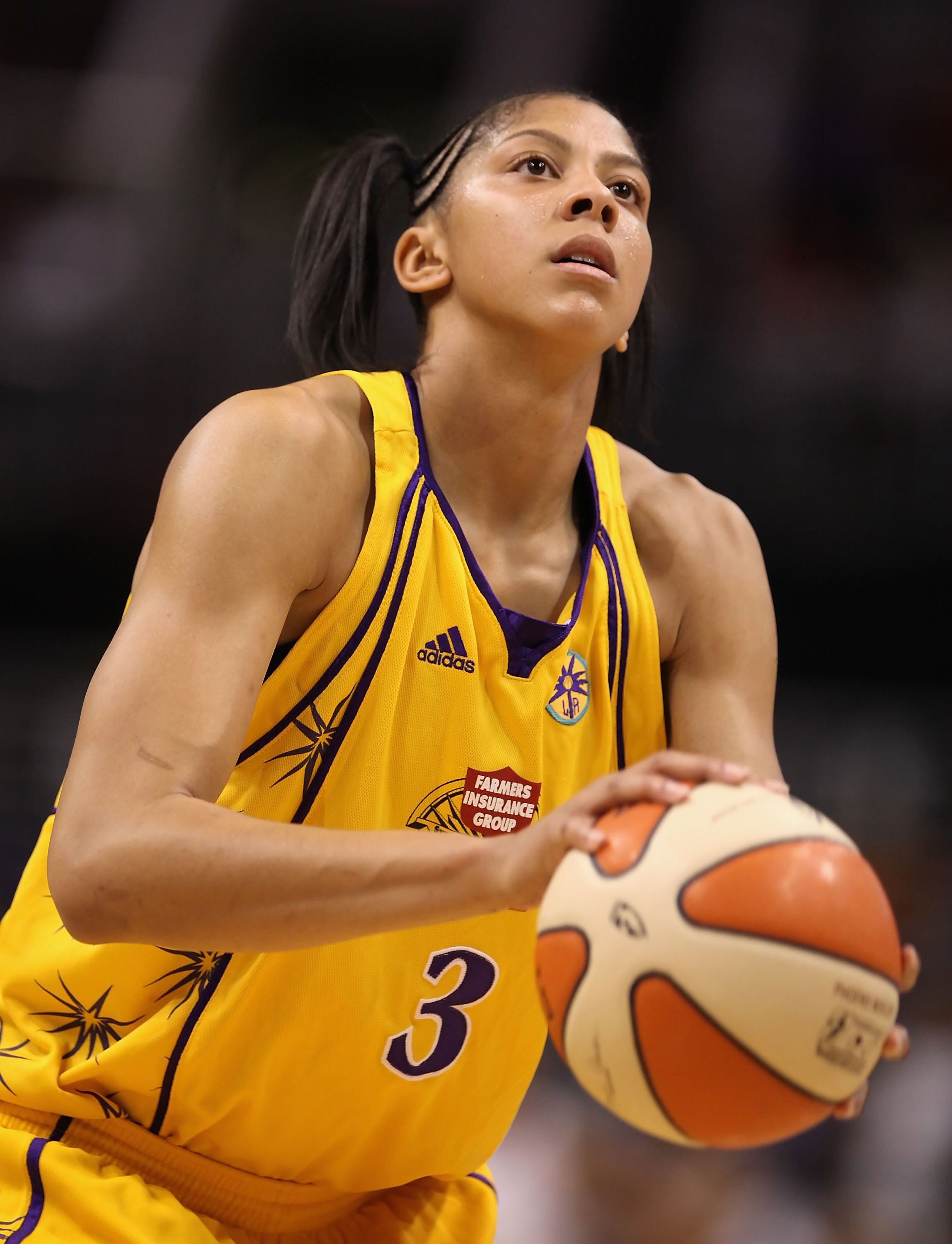 PHOENIX - SEPTEMBER 25:  Candace Parker #3 of the Los Angeles Sparks shoots a free throw shot against the Phoenix Mercury in Game Two of the Western Conference Finals during the 2009 WNBA Playoffs at US Airways Center on August 21, 2009 in Phoenix, Arizon