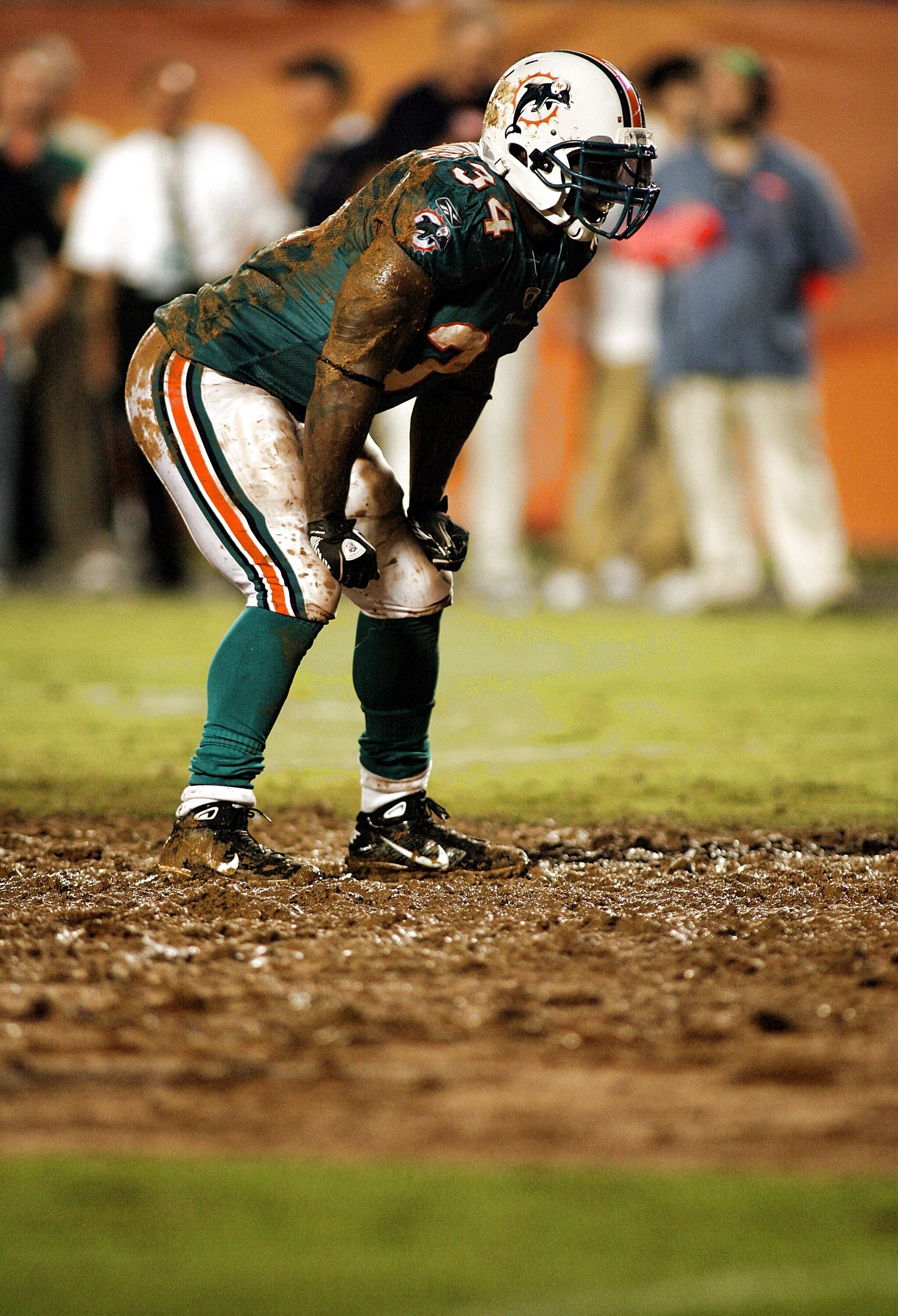 MIAMI - AUGUST 14:  Running back Ricky Williams #34 rushes against the Tampa Bay Buccaneers during the preseason game at Sun Life Stadium on August 14, 2010 in Miami, Florida.  (Photo by Marc Serota/Getty Images)