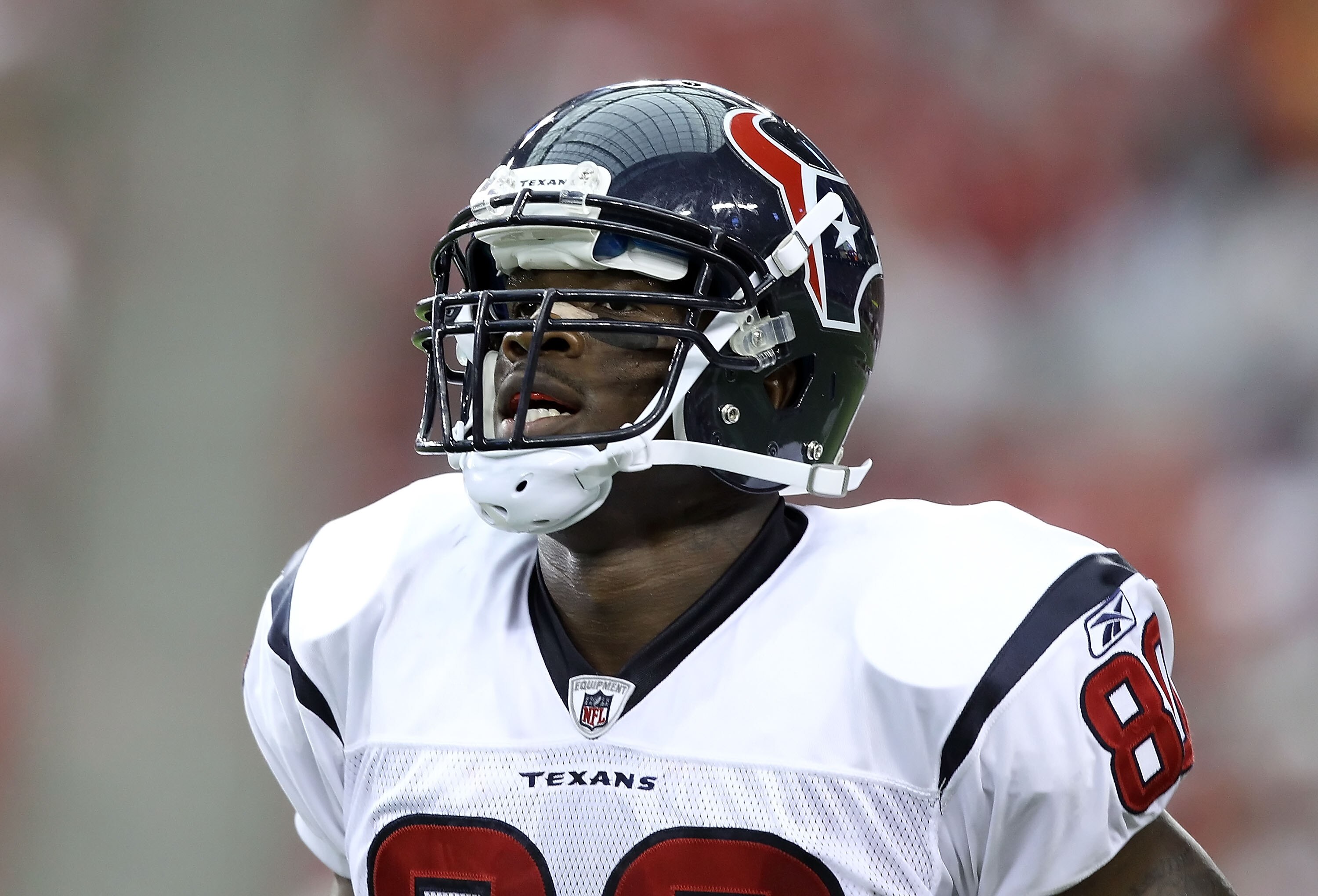 GLENDALE, AZ - AUGUST 14:  Wide receiver Andre Johnson #80 of the Houston Texans during preseason NFL game against the Arizona Cardinals at the University of Phoenix Stadium on August 14, 2010 in Glendale, Arizona.  The Cardinals defeated the Texans 19-16